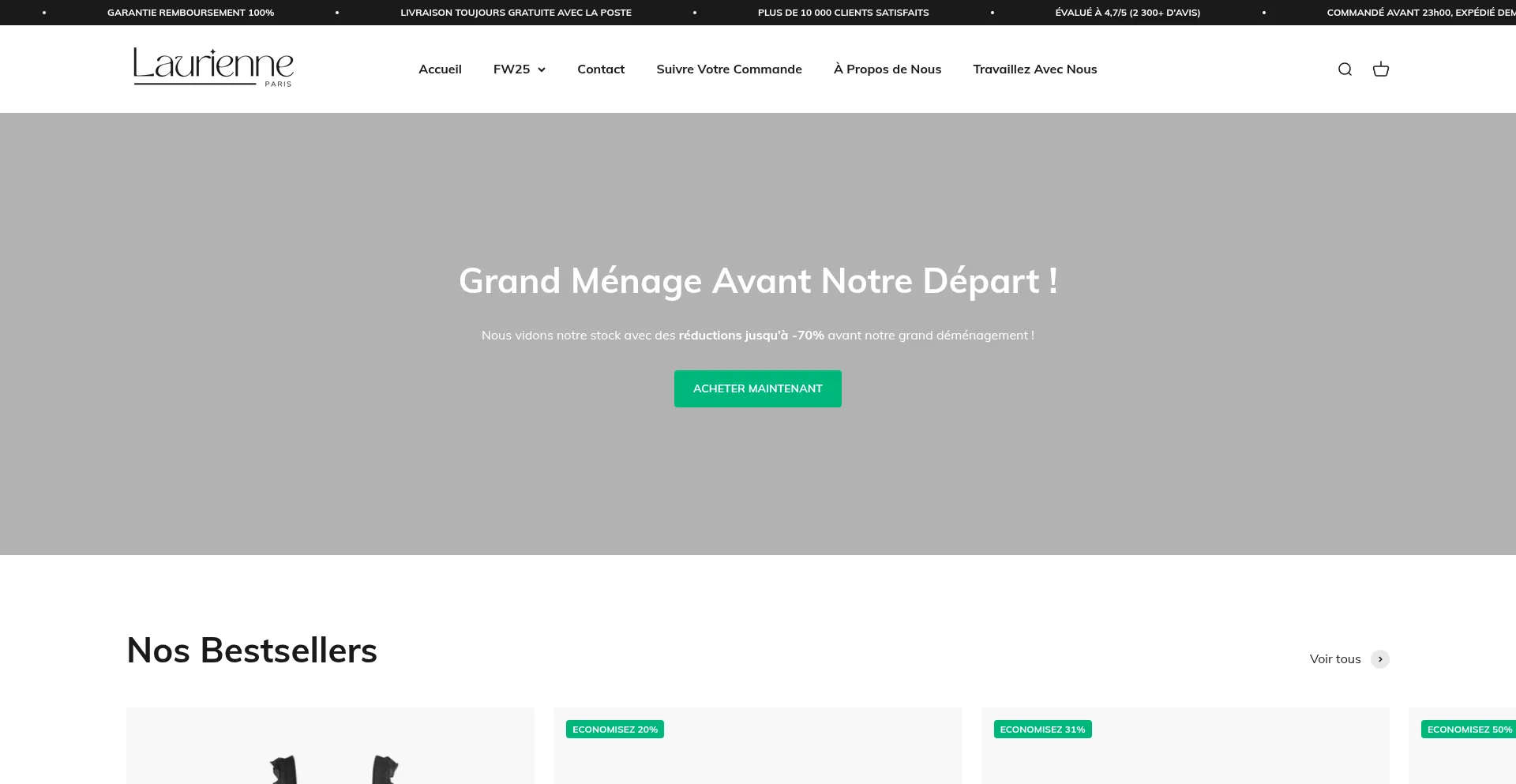Website screenshot of Laurienneparis.fr