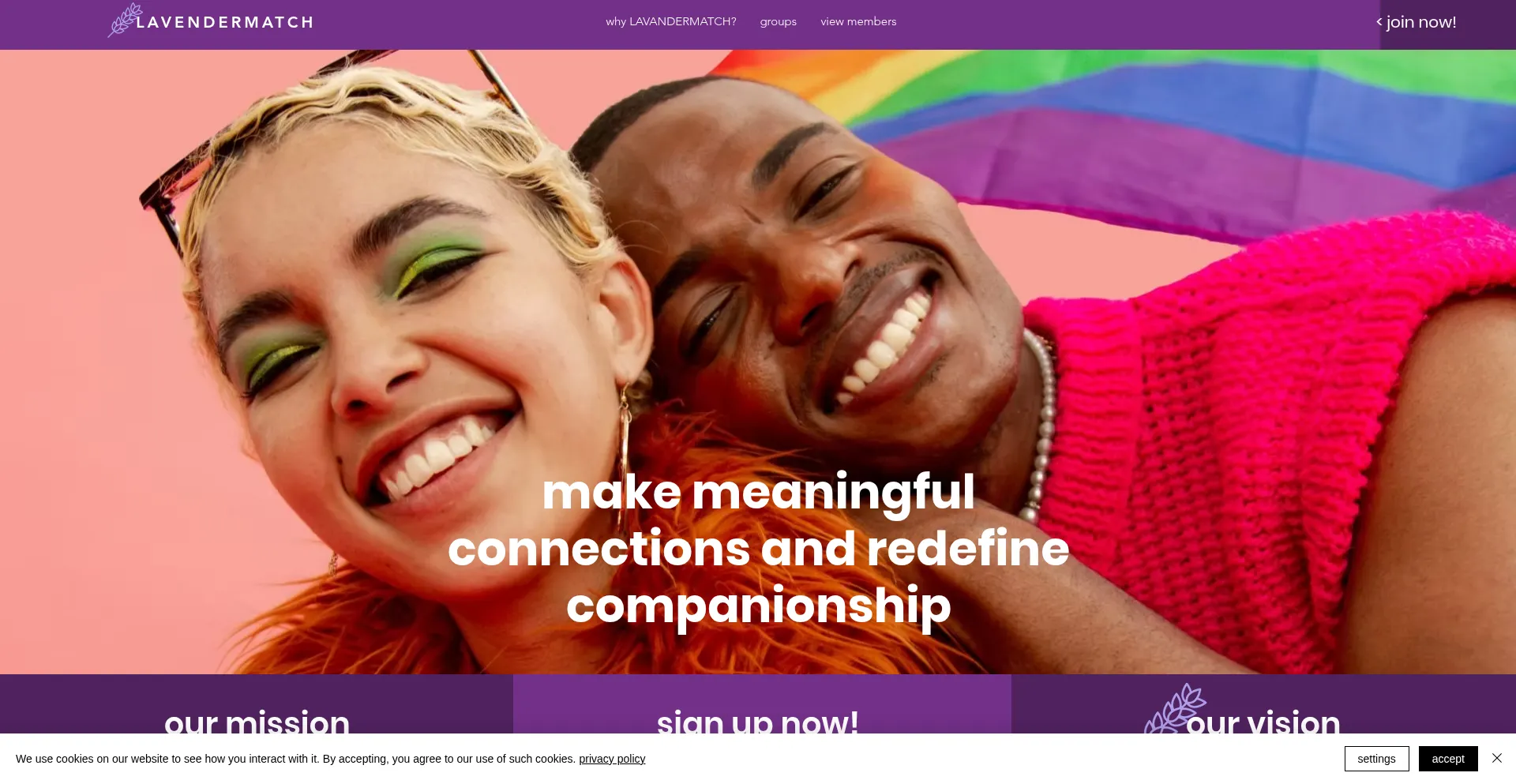 Website screenshot of Lavendermatch.com