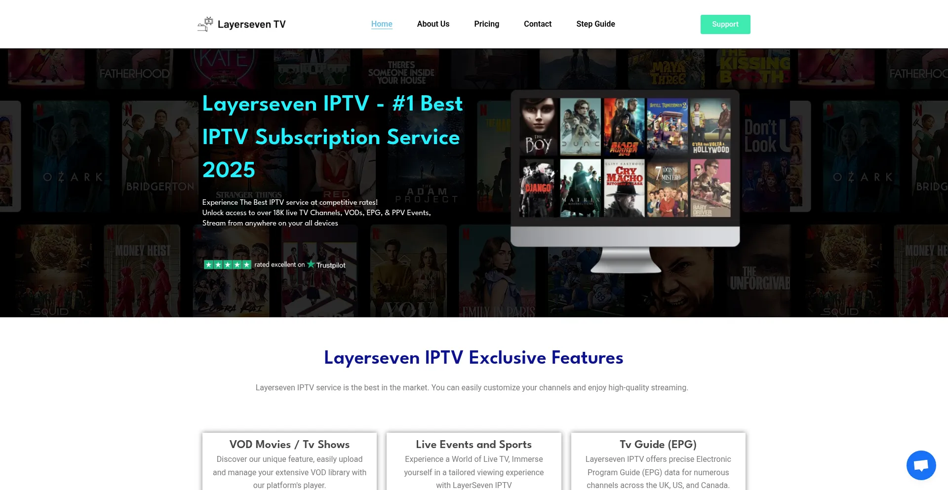 Website screenshot of Layerseveniptv.io