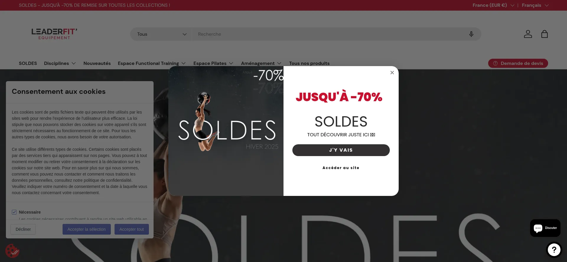 Website screenshot of Leaderfit-equipement.com