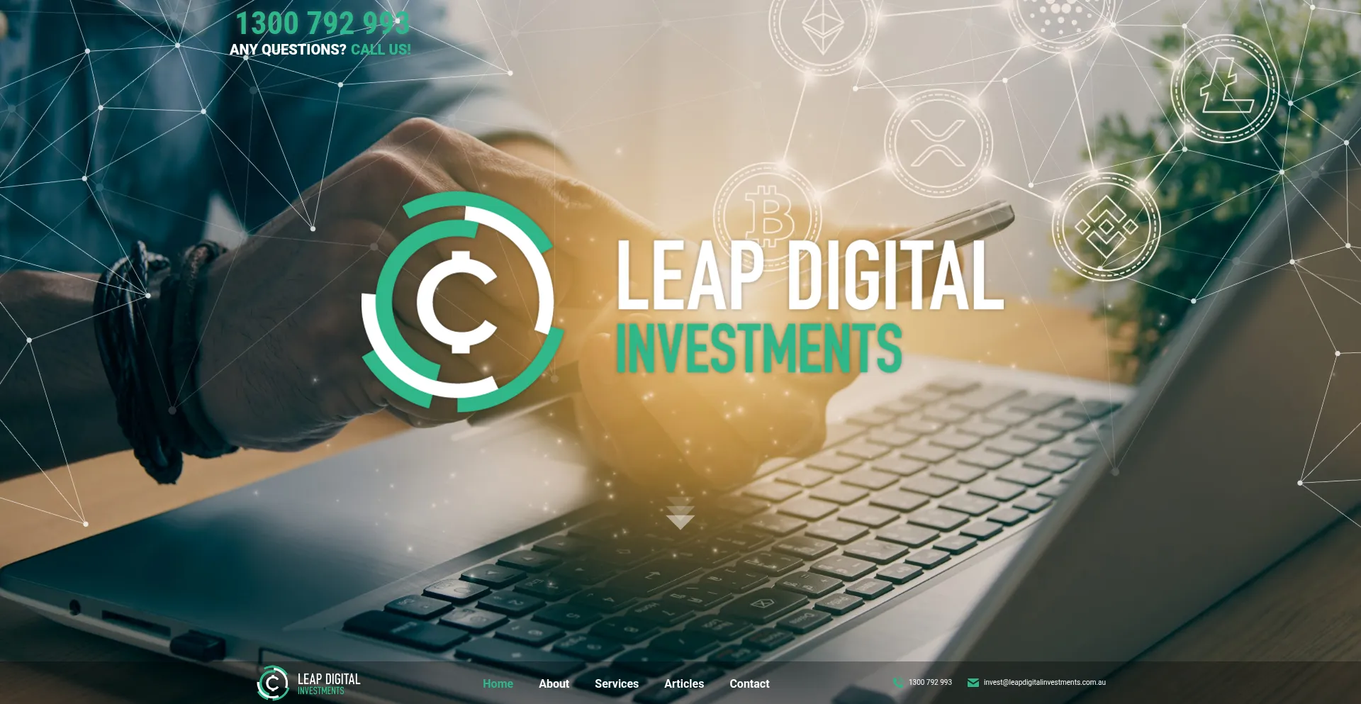 Website screenshot of Leapdigitalinvestments.com.au