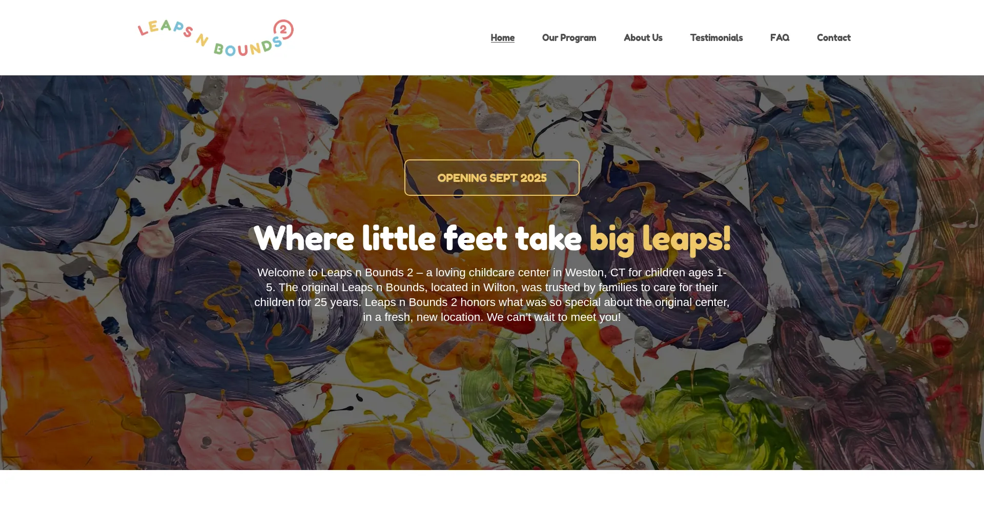 Website screenshot of Leapsnbounds2.com
