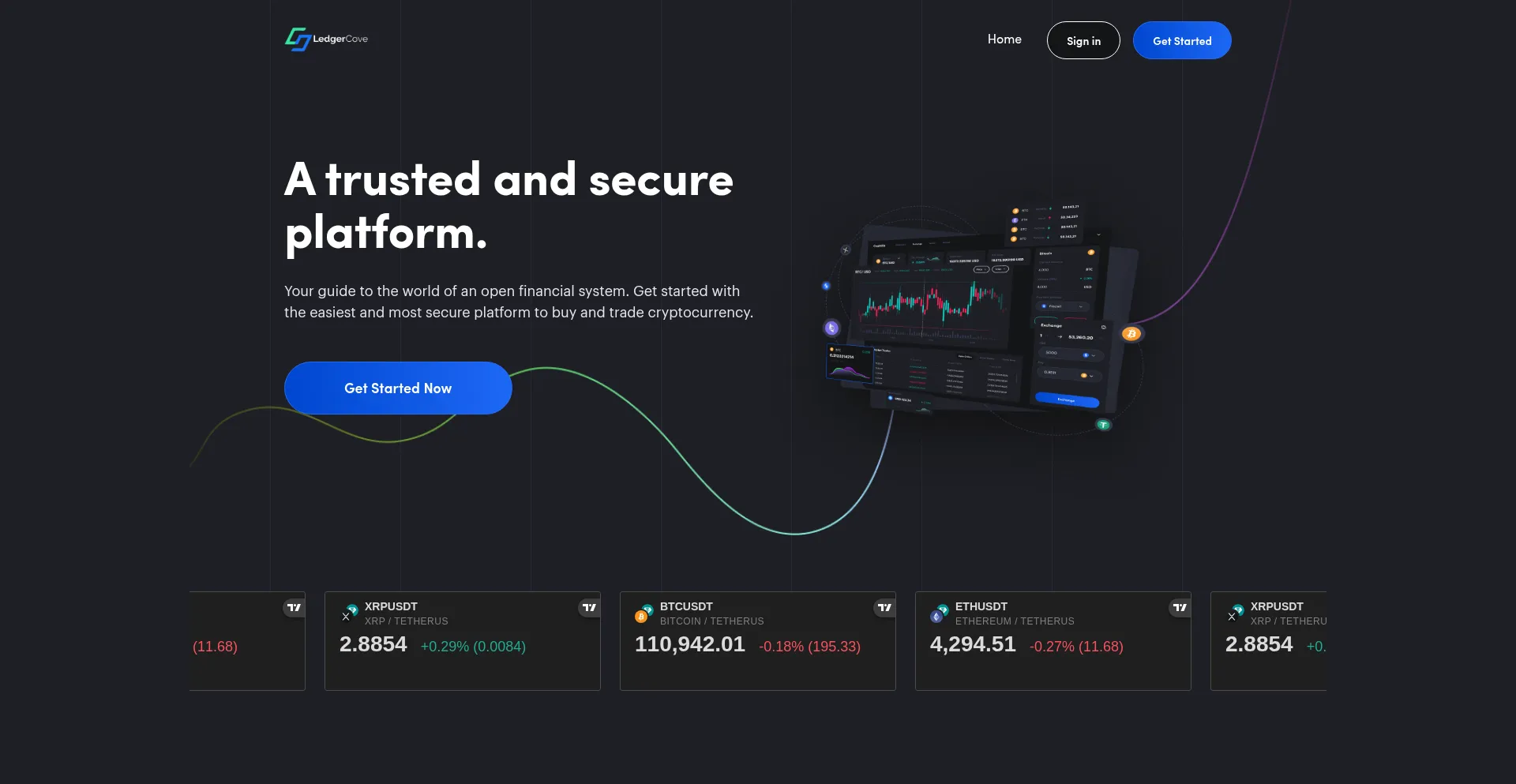 Website screenshot of Ledgercove.com