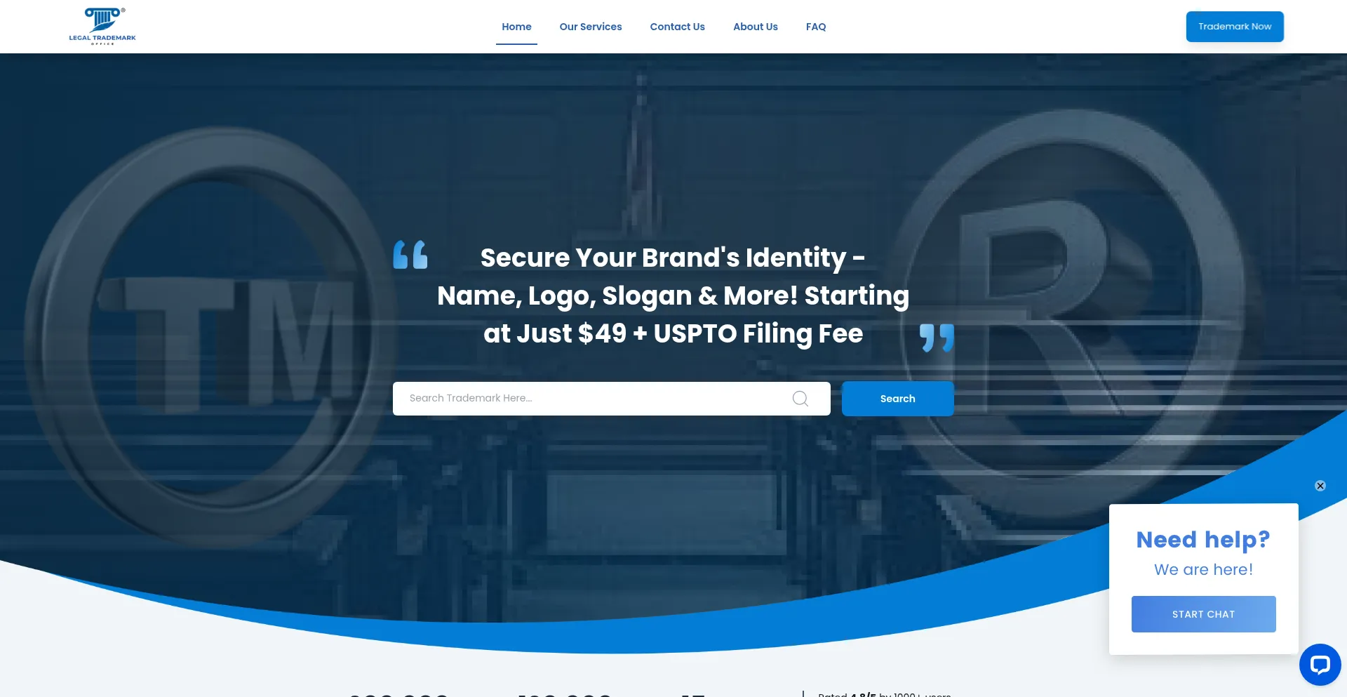 Website screenshot of Legaltrademarkoffice.com