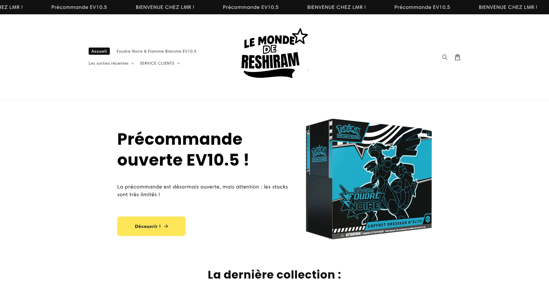 Website screenshot of Lemonde-de-reshiram.fr