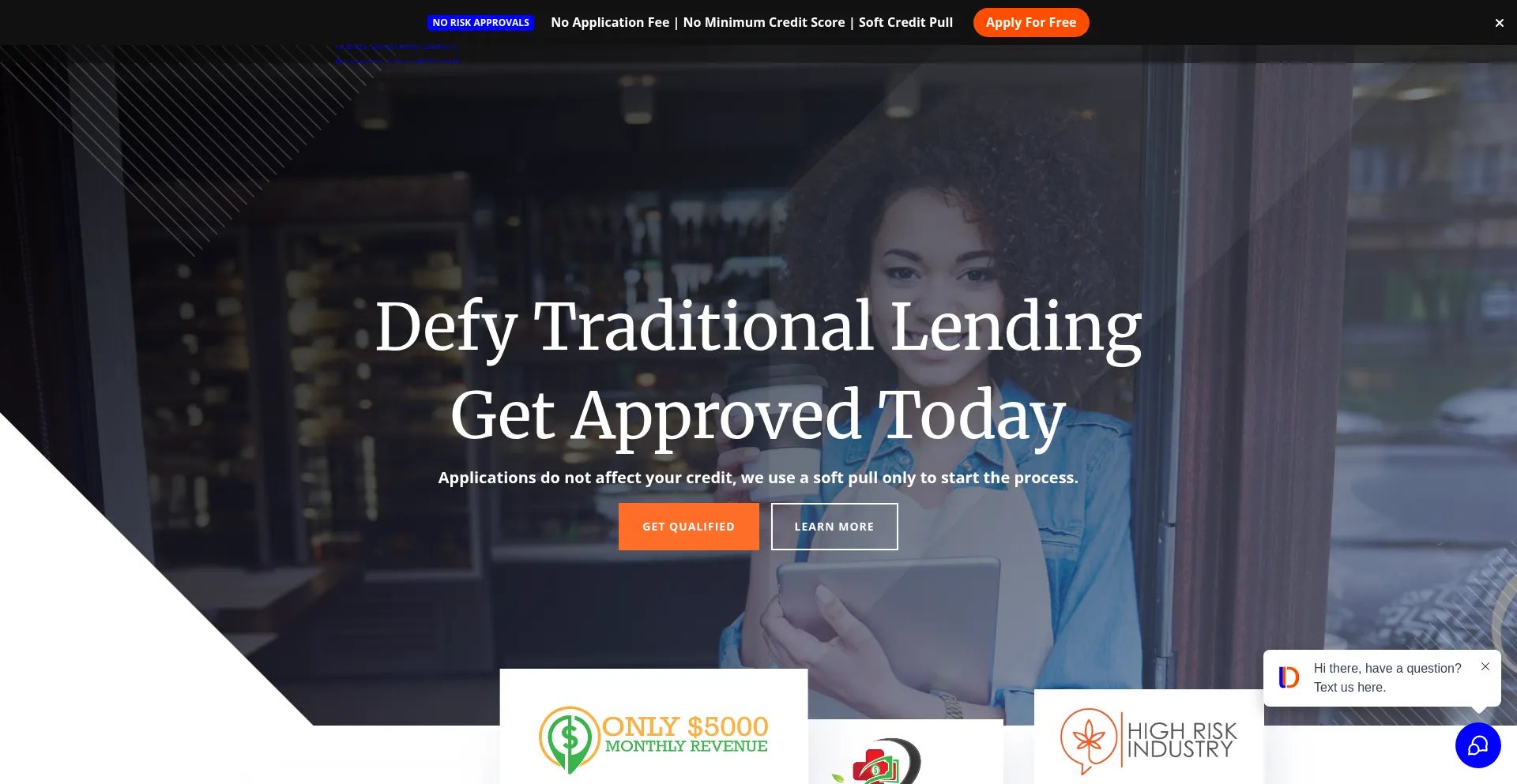 Website screenshot of Lenddify.com