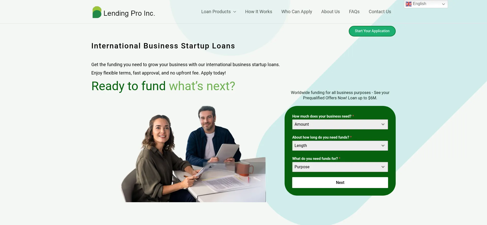 Website screenshot of Lendingproinc.com
