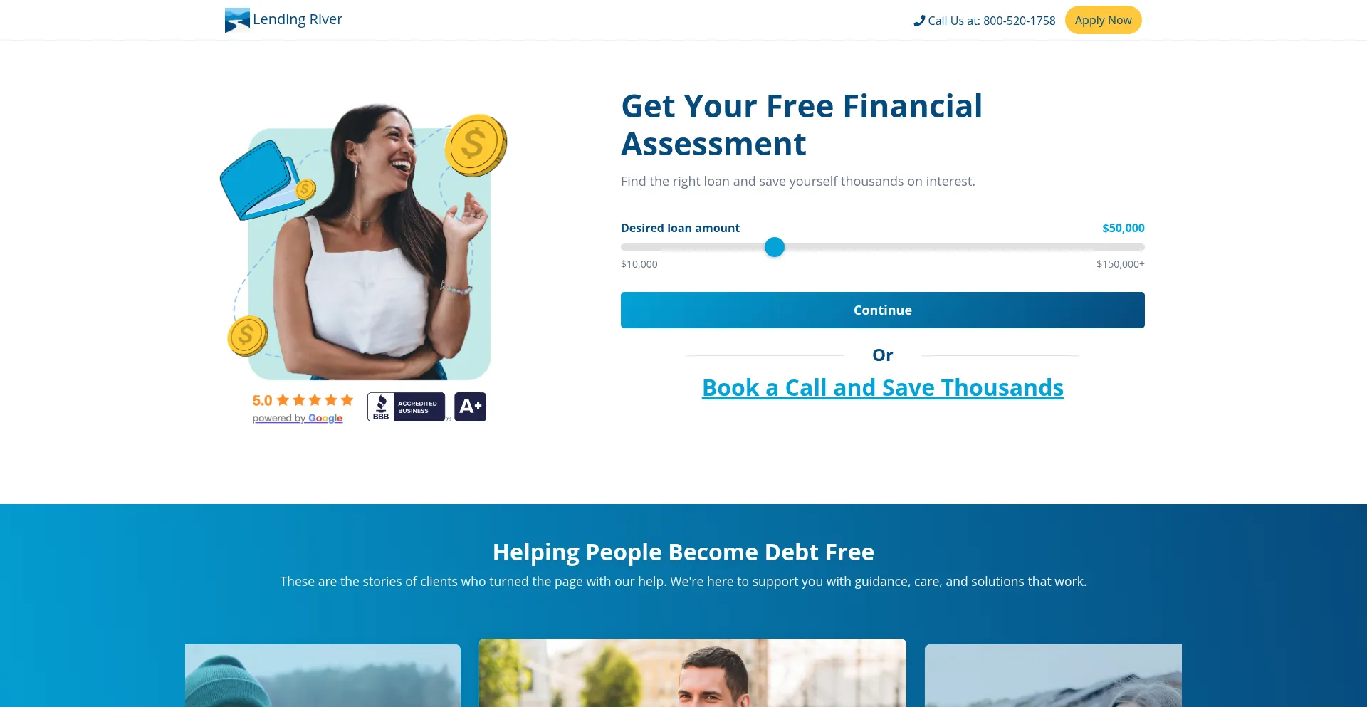 Website screenshot of Lendingriver.com
