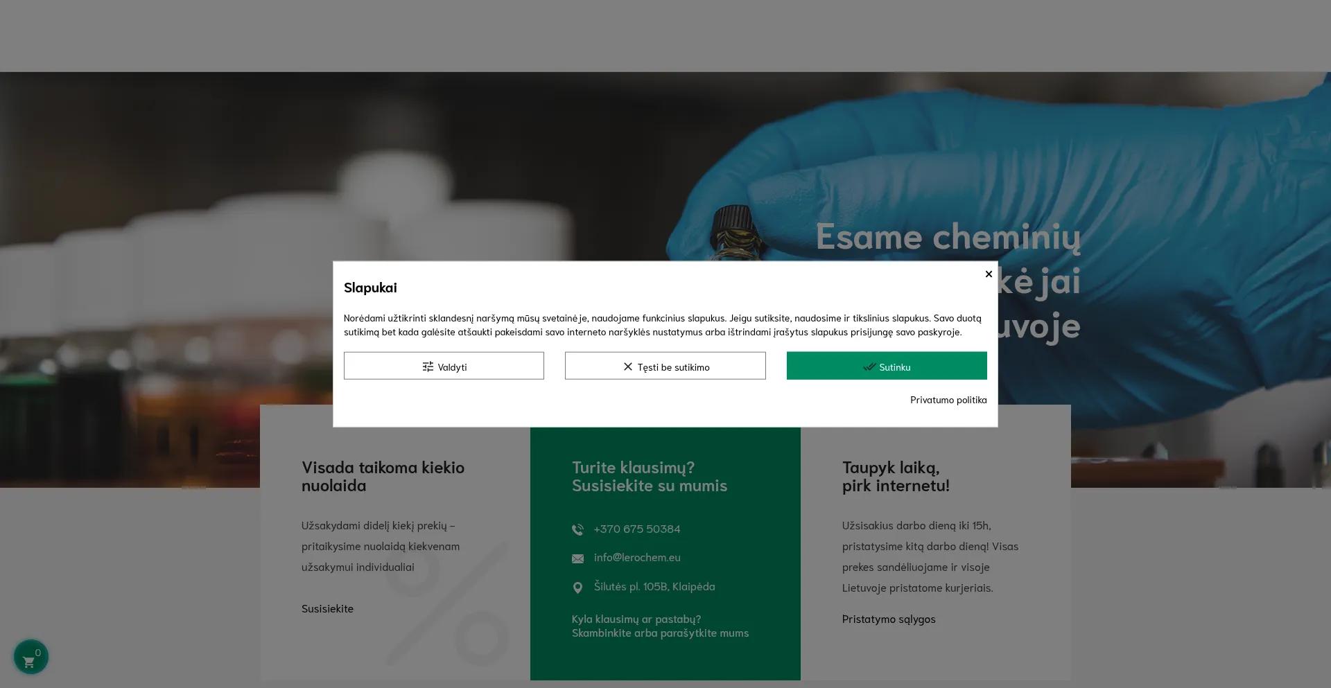 Website screenshot of Lerochem.eu