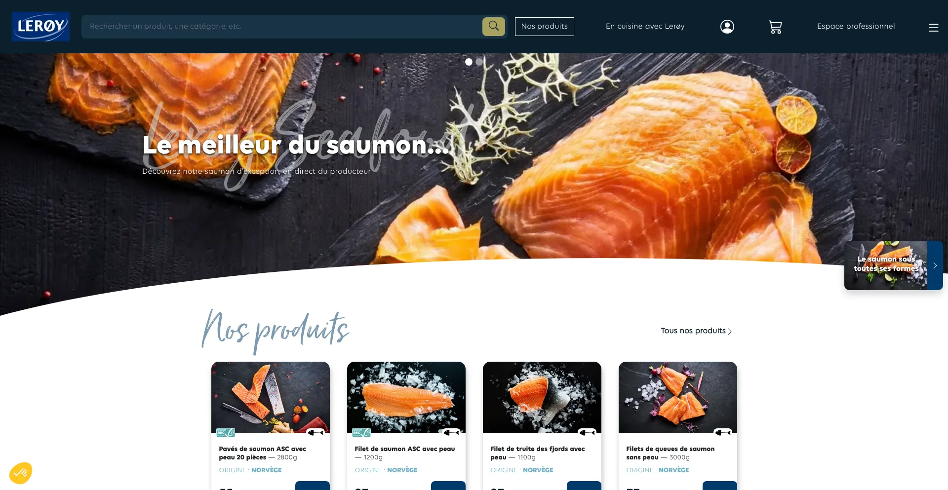 Leroyseafood.fr Screenshot