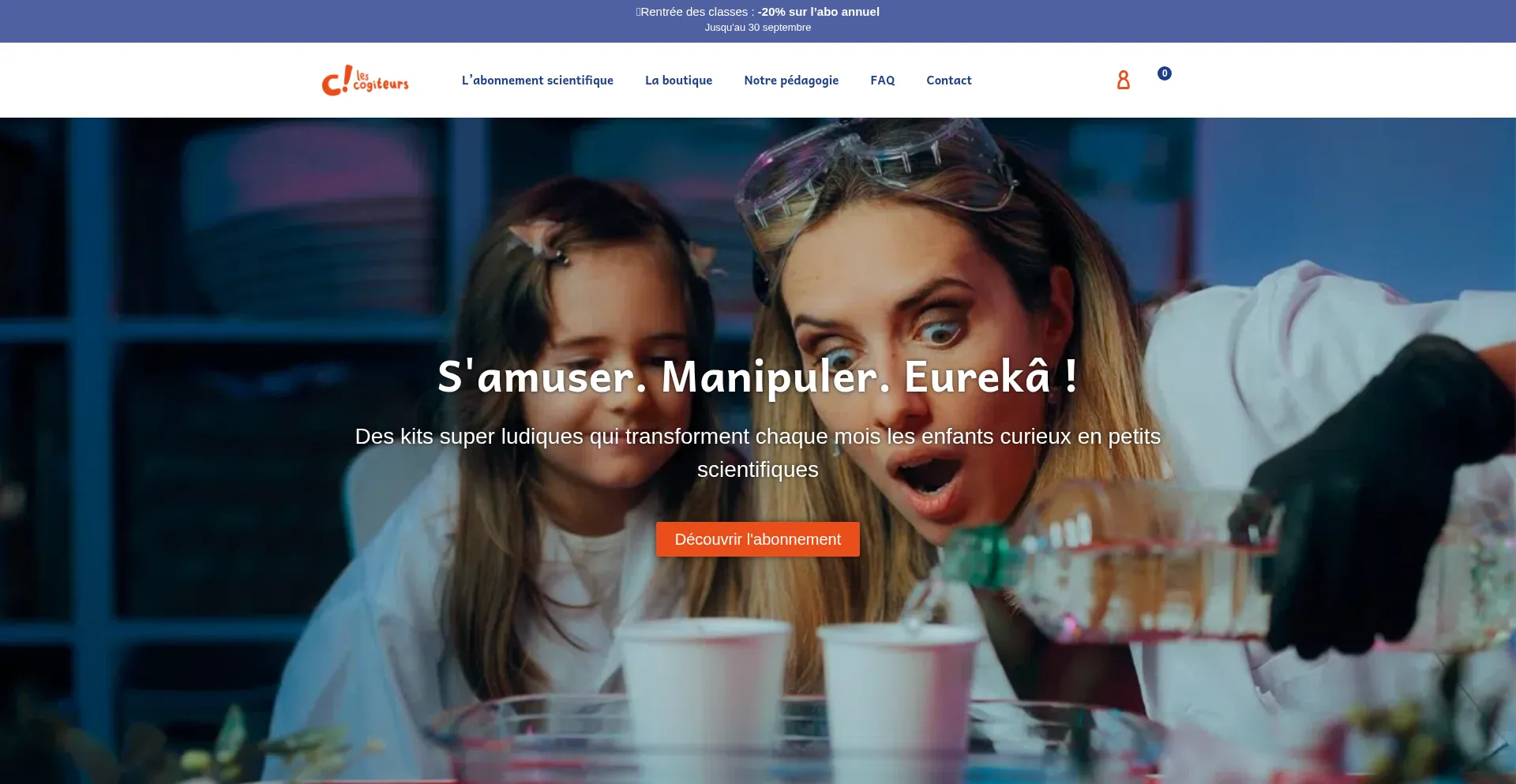 Website screenshot of Lescogiteurs-science.fr