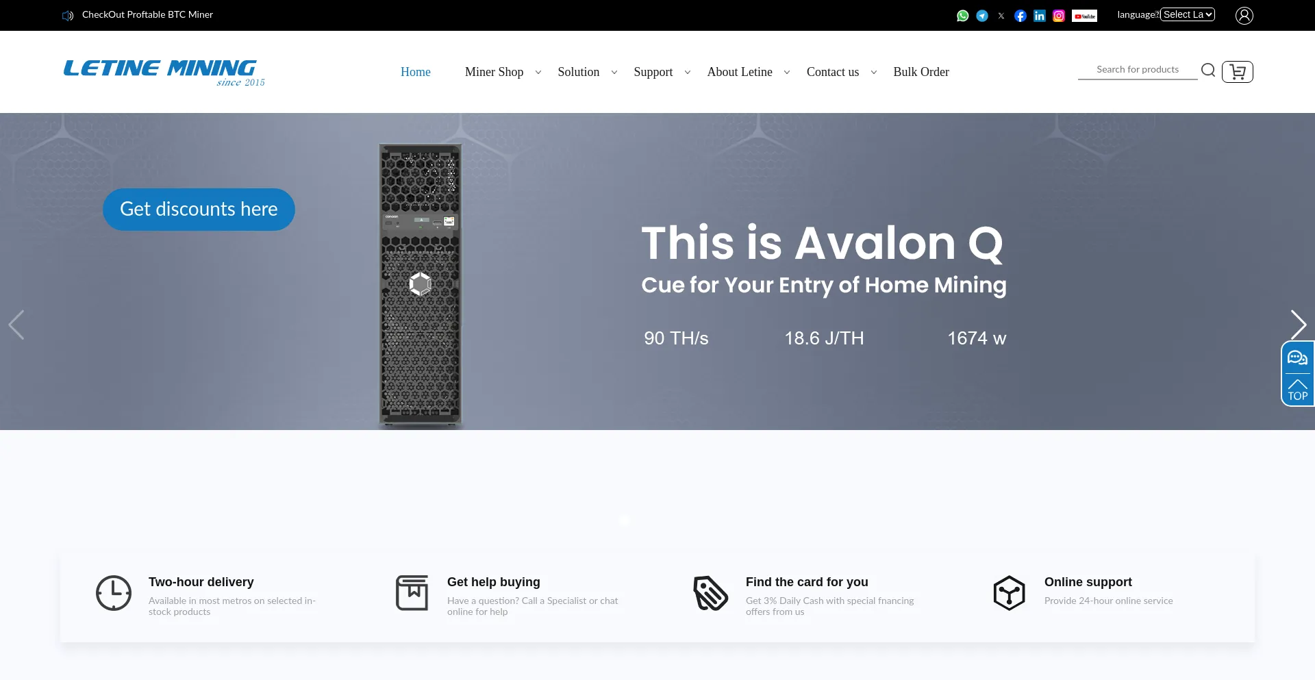 Website screenshot of Letinemining.com