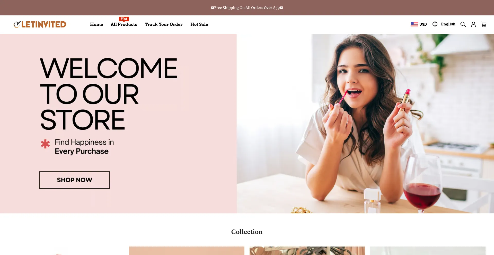 Website screenshot of Letinvited.com