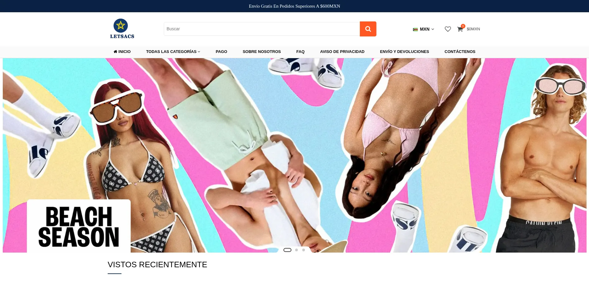 Website screenshot of Letsacs.com