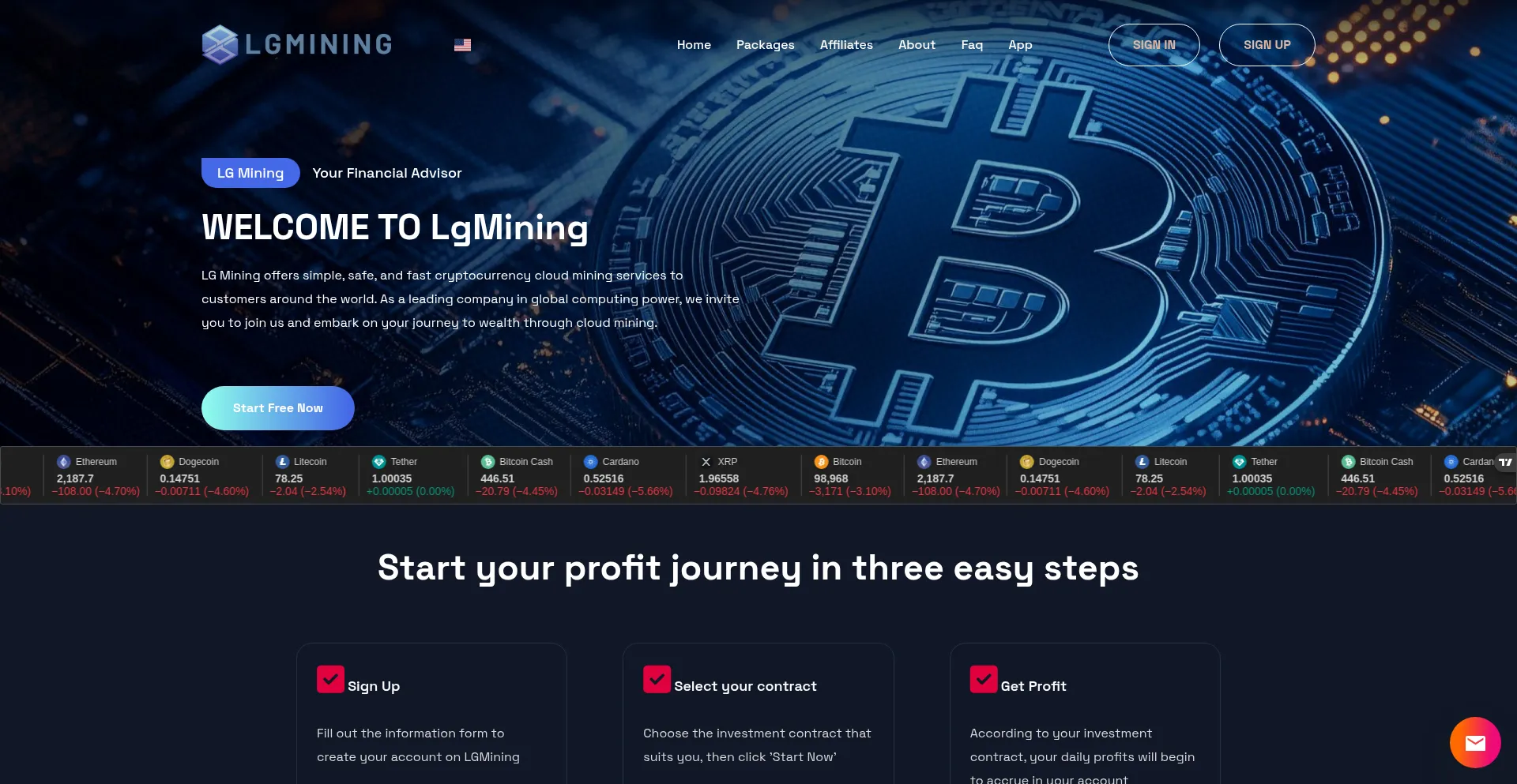 Website screenshot of Lgmining.com