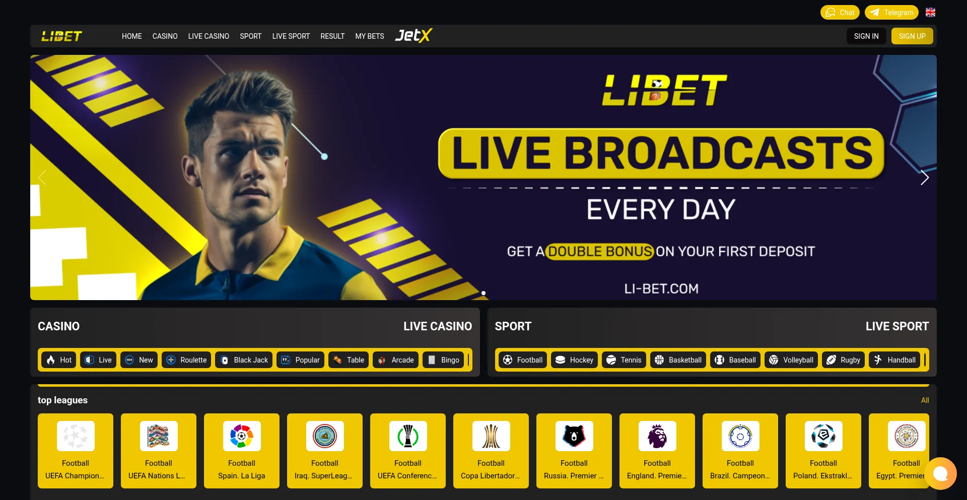 Website screenshot of Li-bet.com