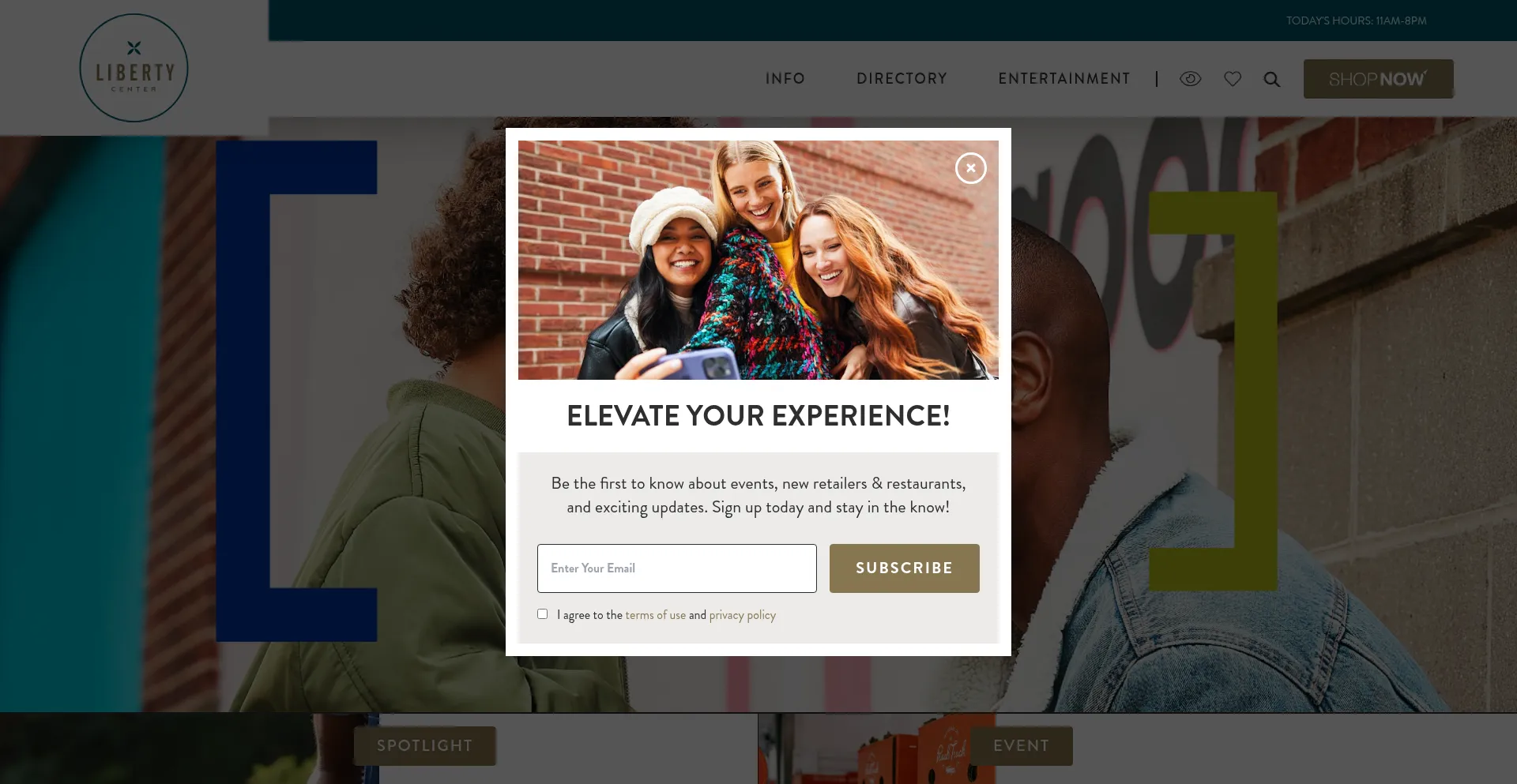 Website screenshot of Liberty-center.com