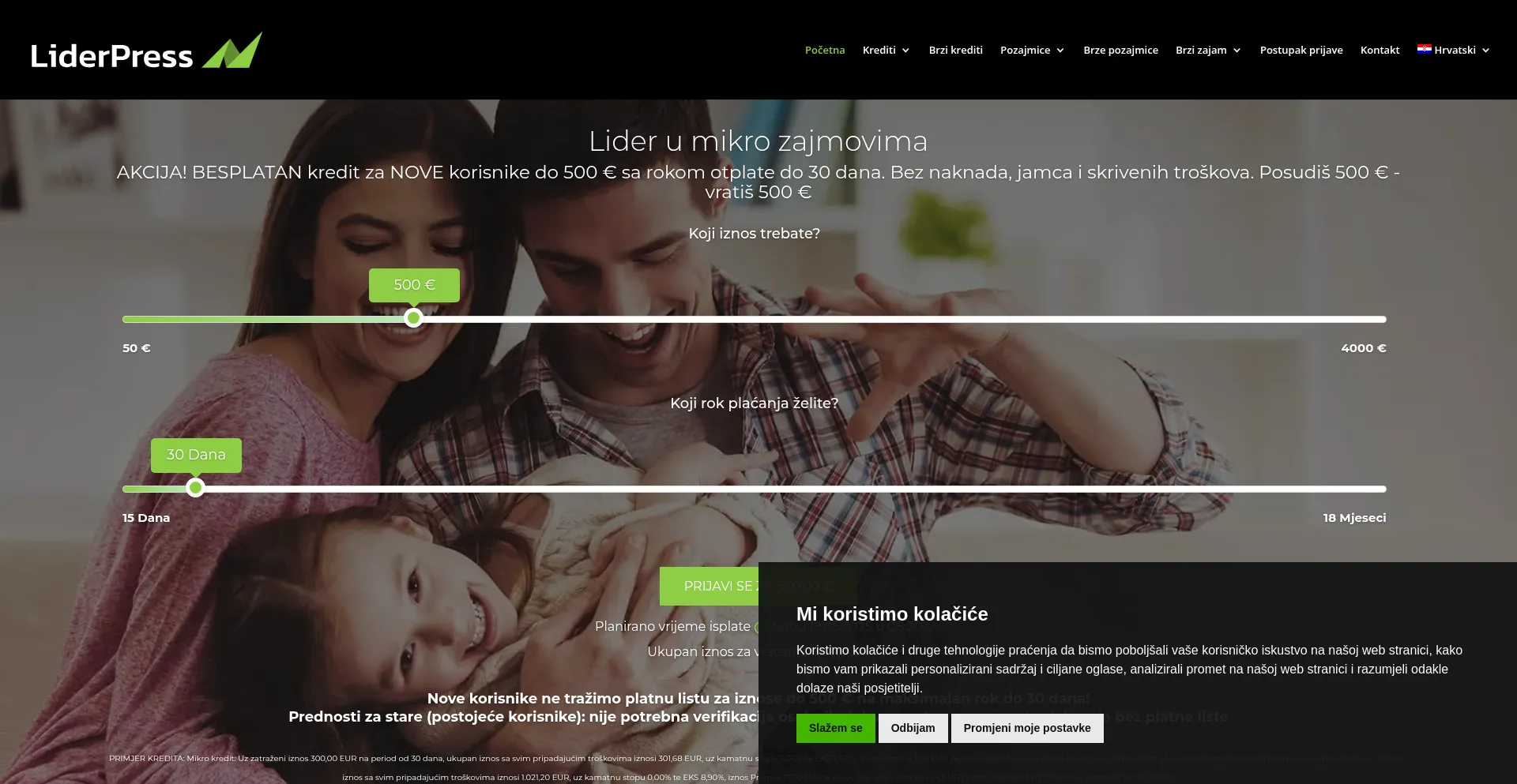 Website screenshot of Liderpress.hr