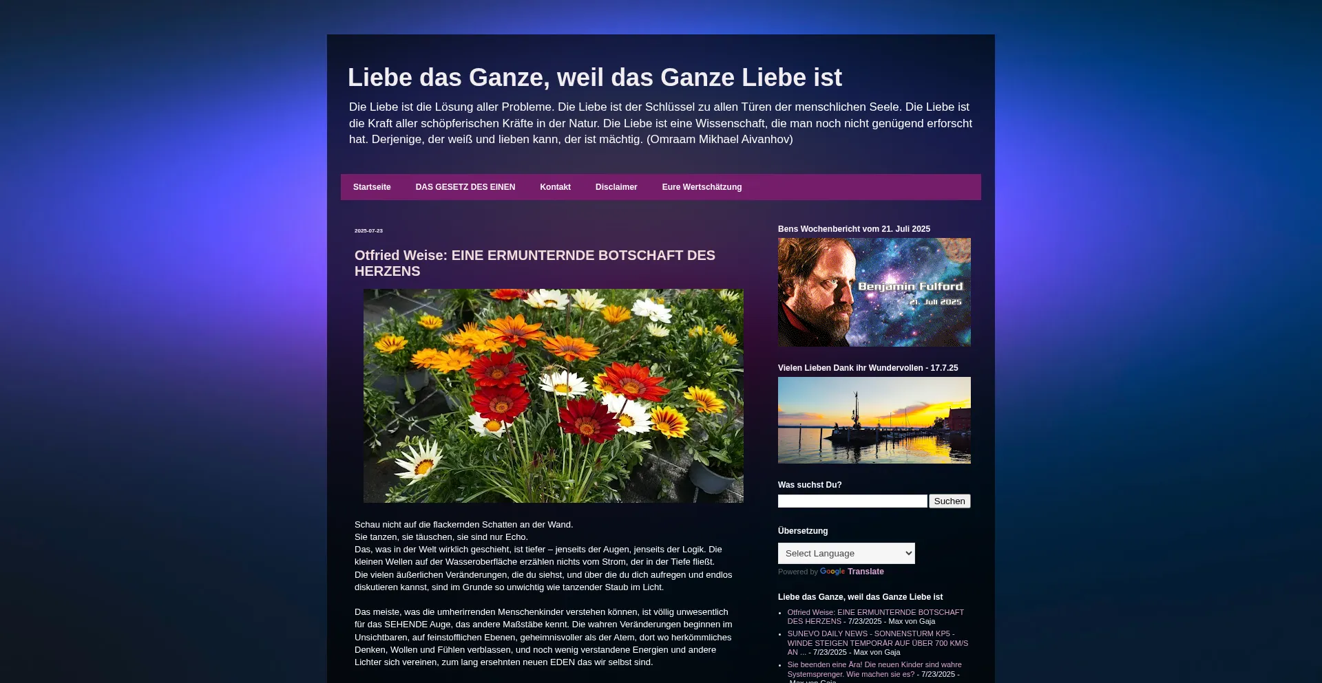 Website screenshot of Liebe-das-ganze.blogspot.com