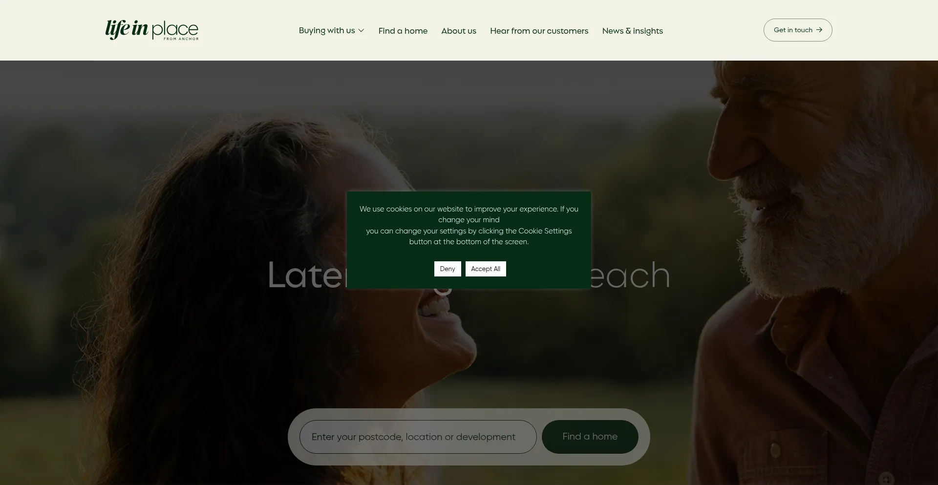 Website screenshot of Lifeinplace.org.uk