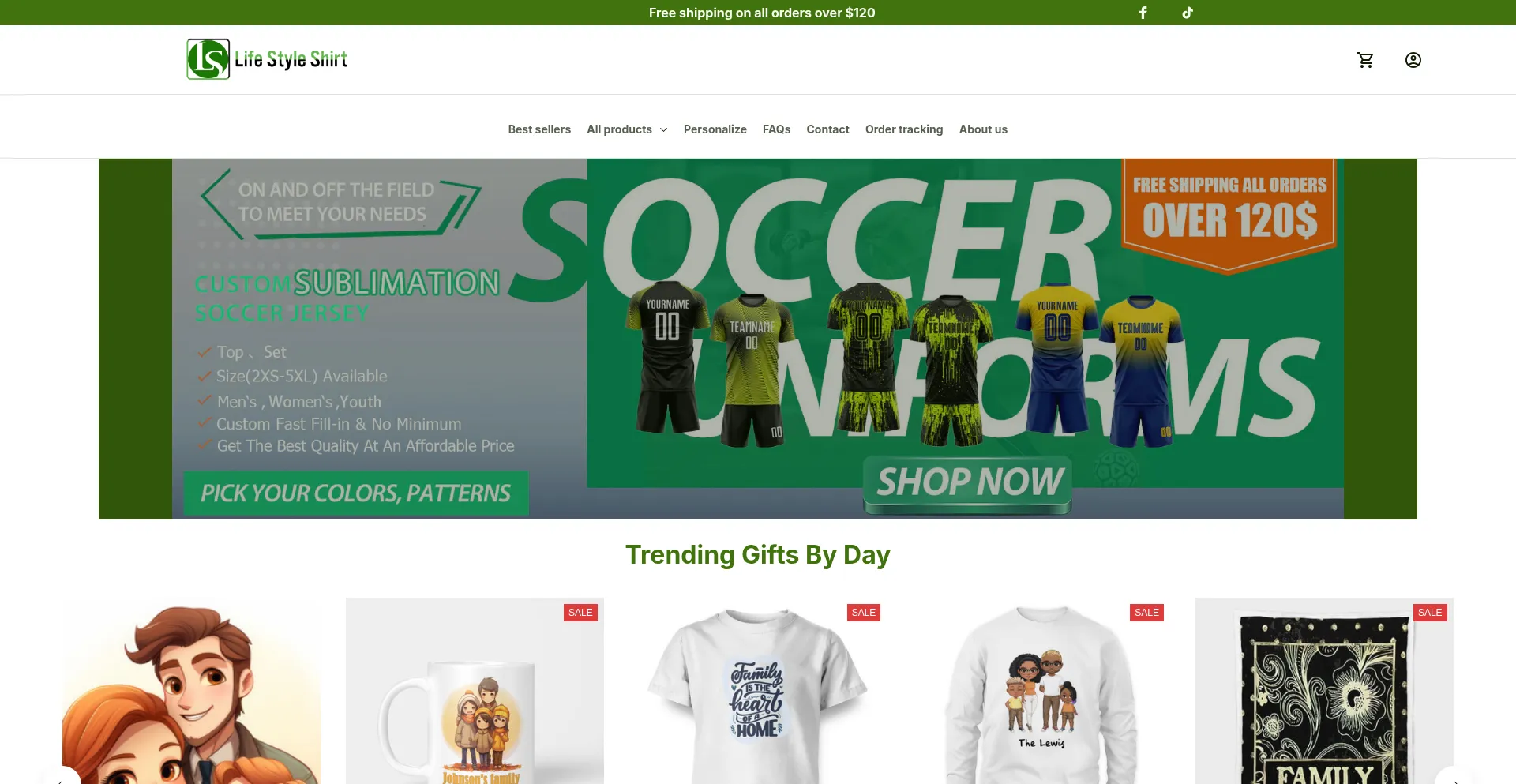 Website screenshot of Lifestyle-shirt.com