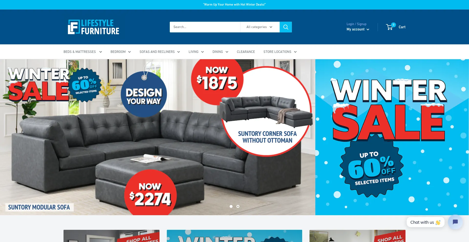 Website screenshot of Lifestylefurniture.co.nz