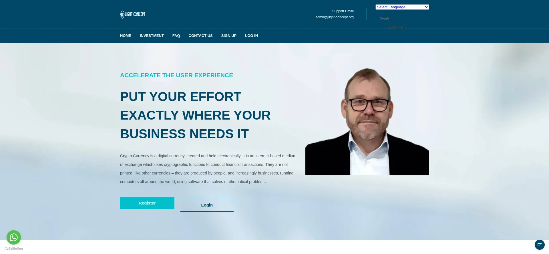 Website screenshot of Light-concept.org