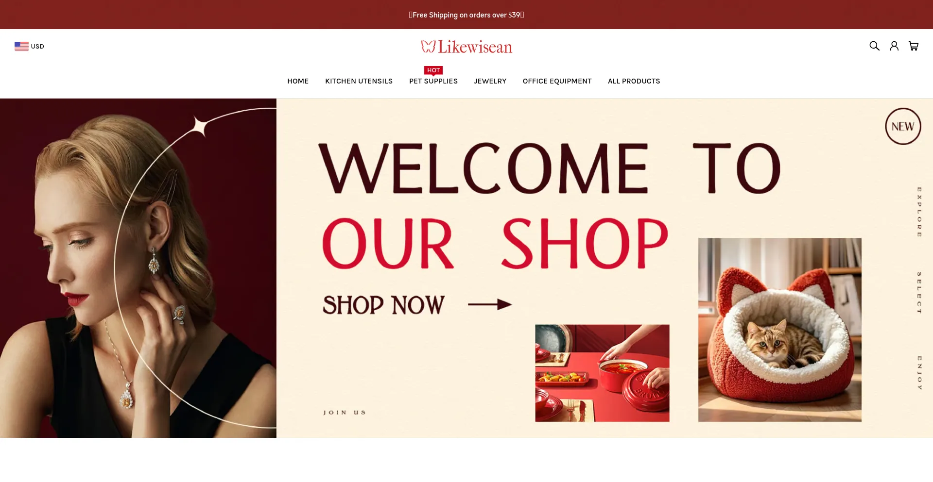 Website screenshot of Likewisean.com