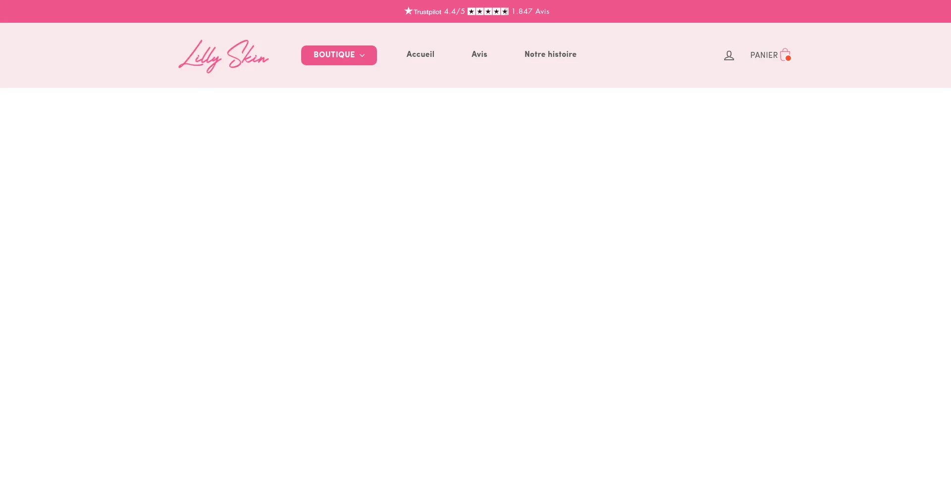 Website screenshot of Lilly-skin.com