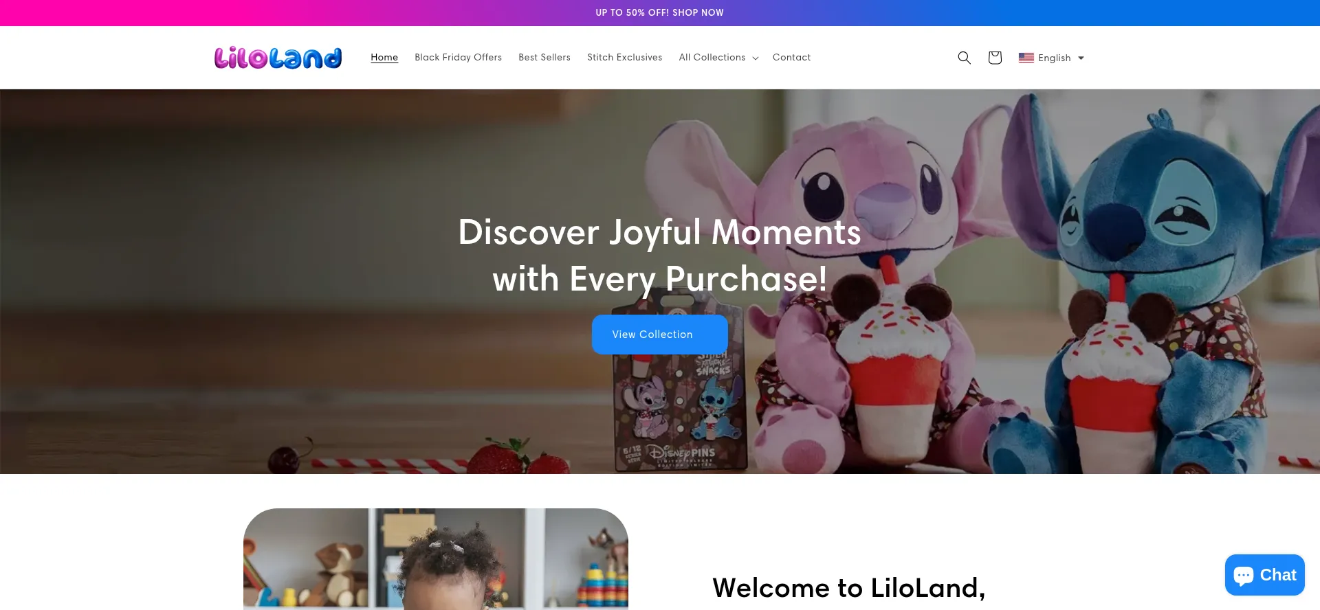 Website screenshot of Liloland.us