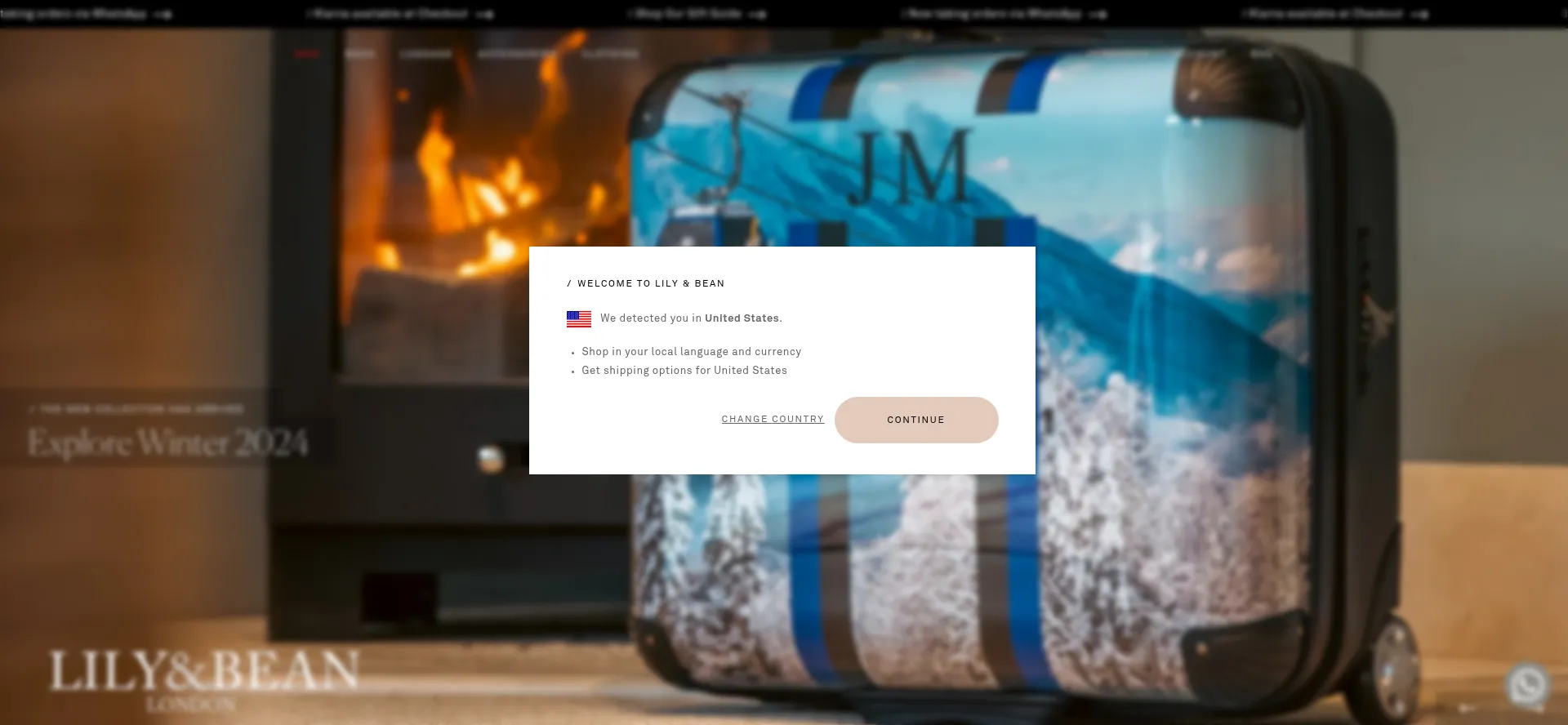 Website screenshot of Lilyandbean.co.uk