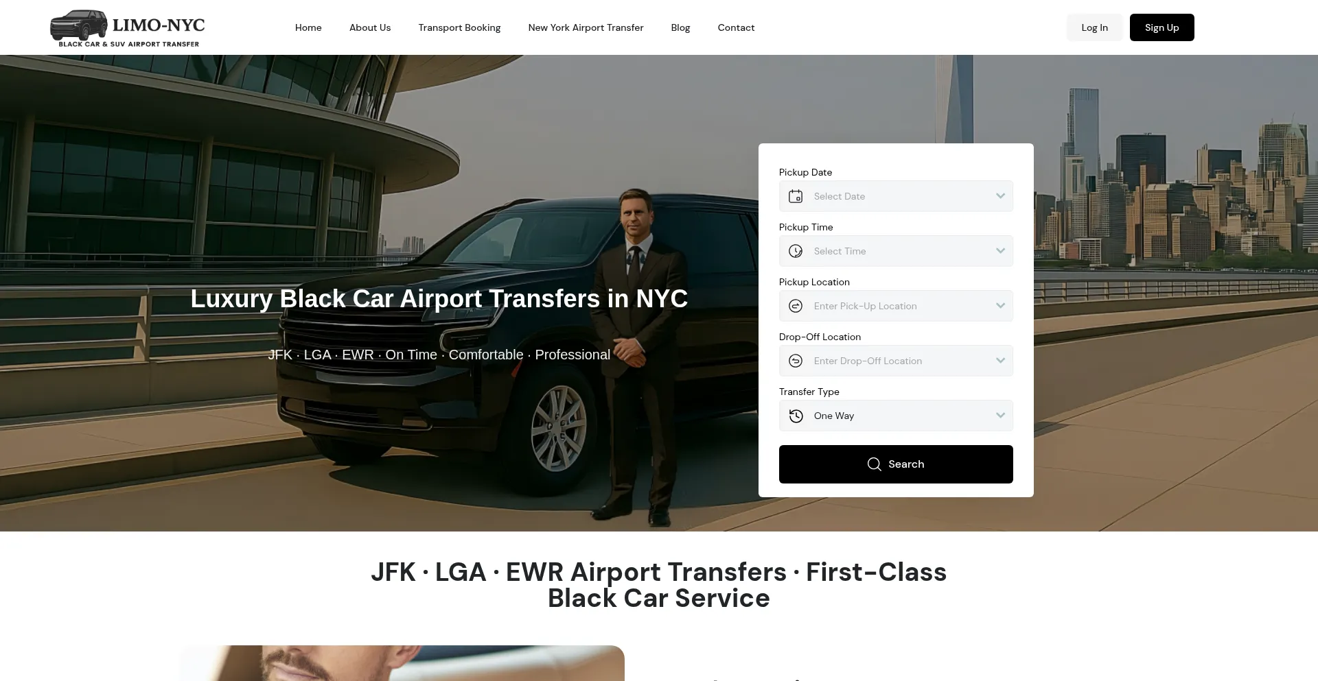 Website screenshot of Limo-nyc.com
