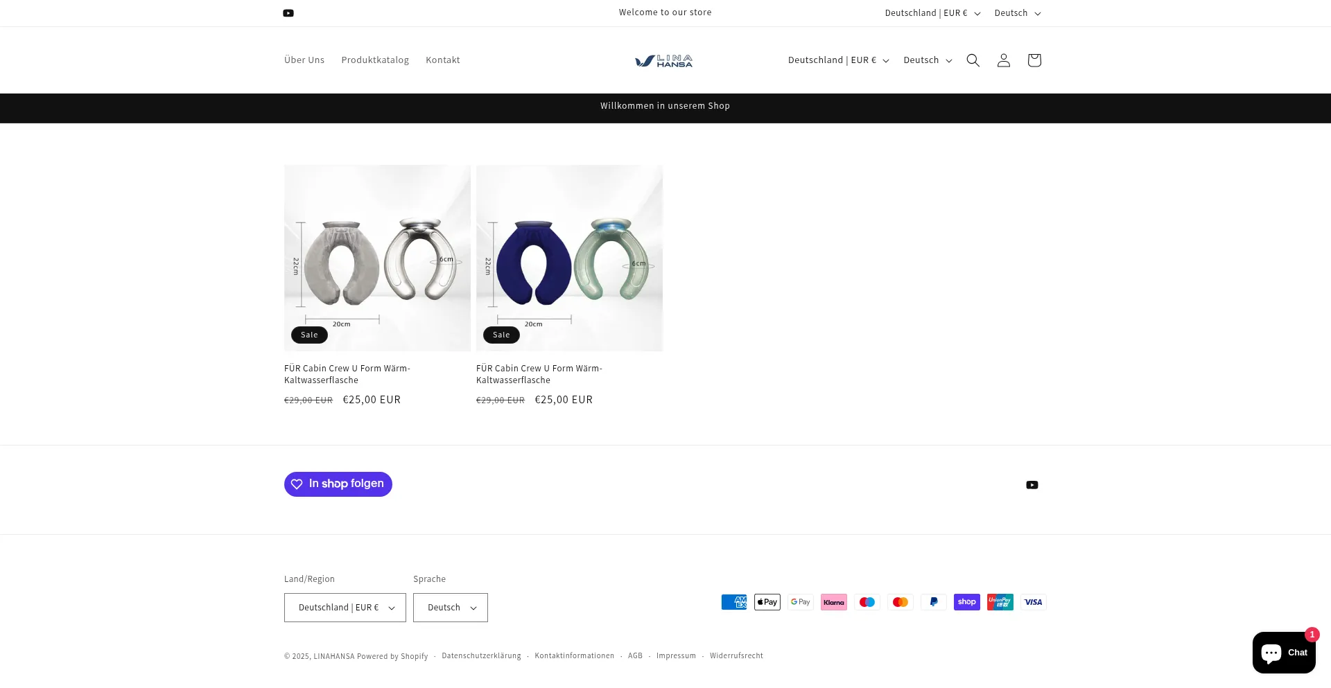 Website screenshot of Linahansa.com