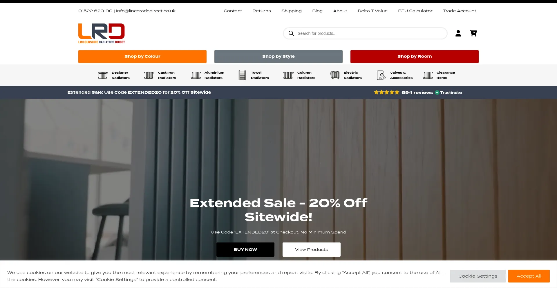 Website screenshot of Lincsradsdirect.co.uk