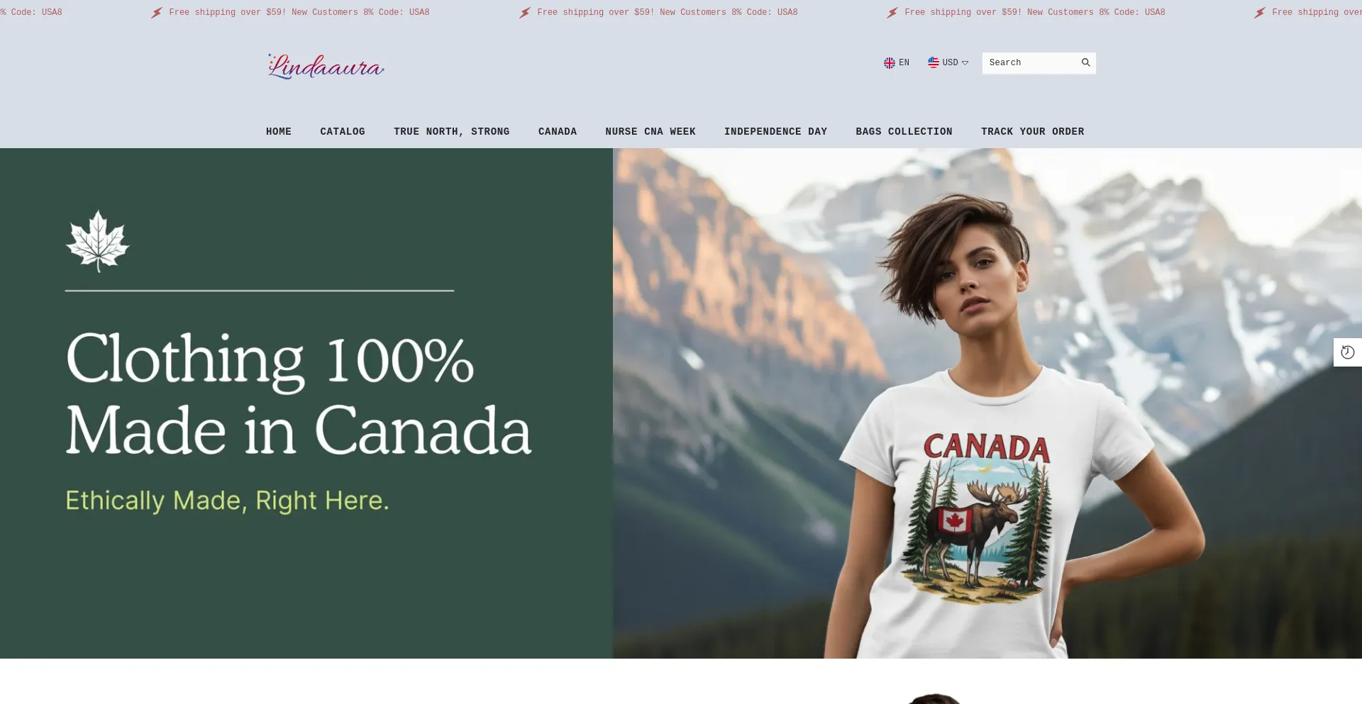 Website screenshot of Lindaaura.com