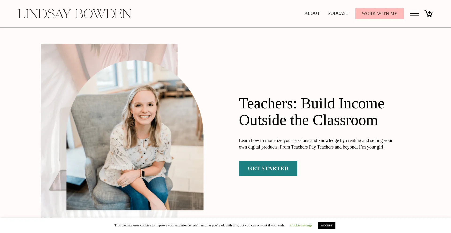 Website screenshot of Lindsaybowden.com