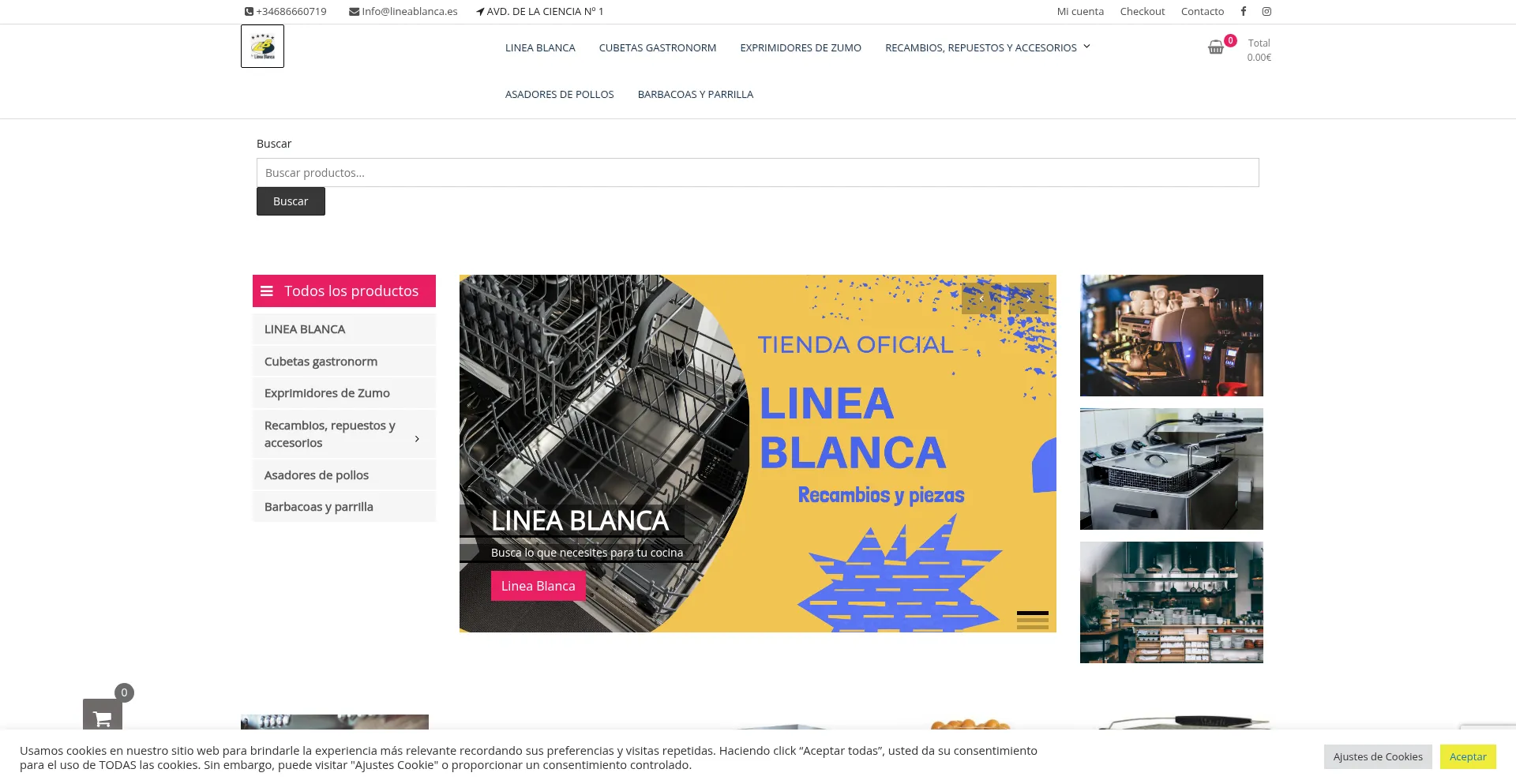 Website screenshot of Lineablanca.es