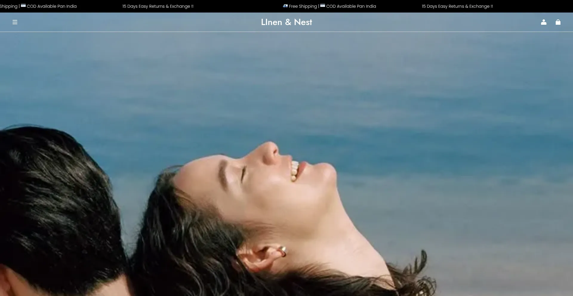 Website screenshot of Linenandnest.store