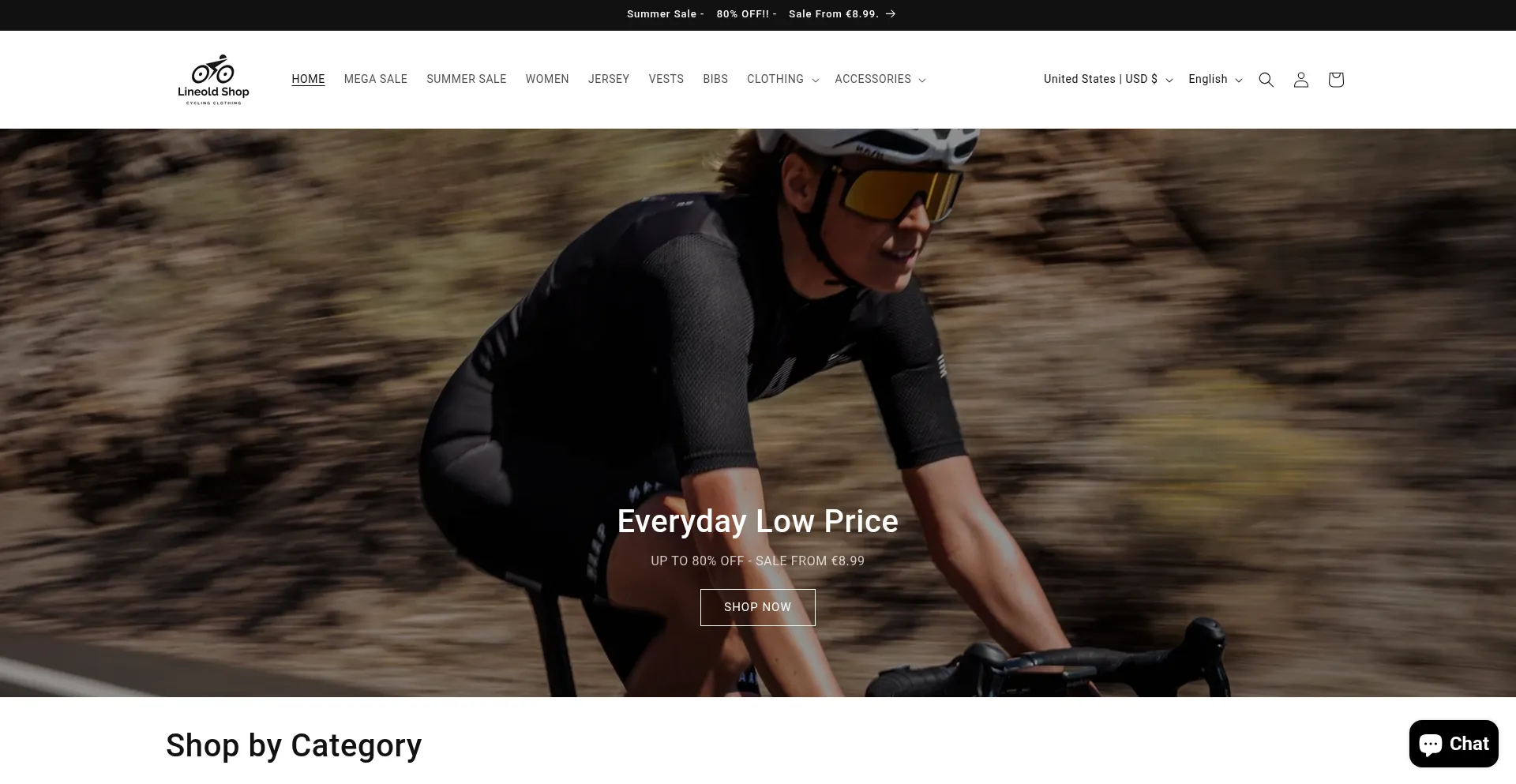 Website screenshot of Lineold.shop
