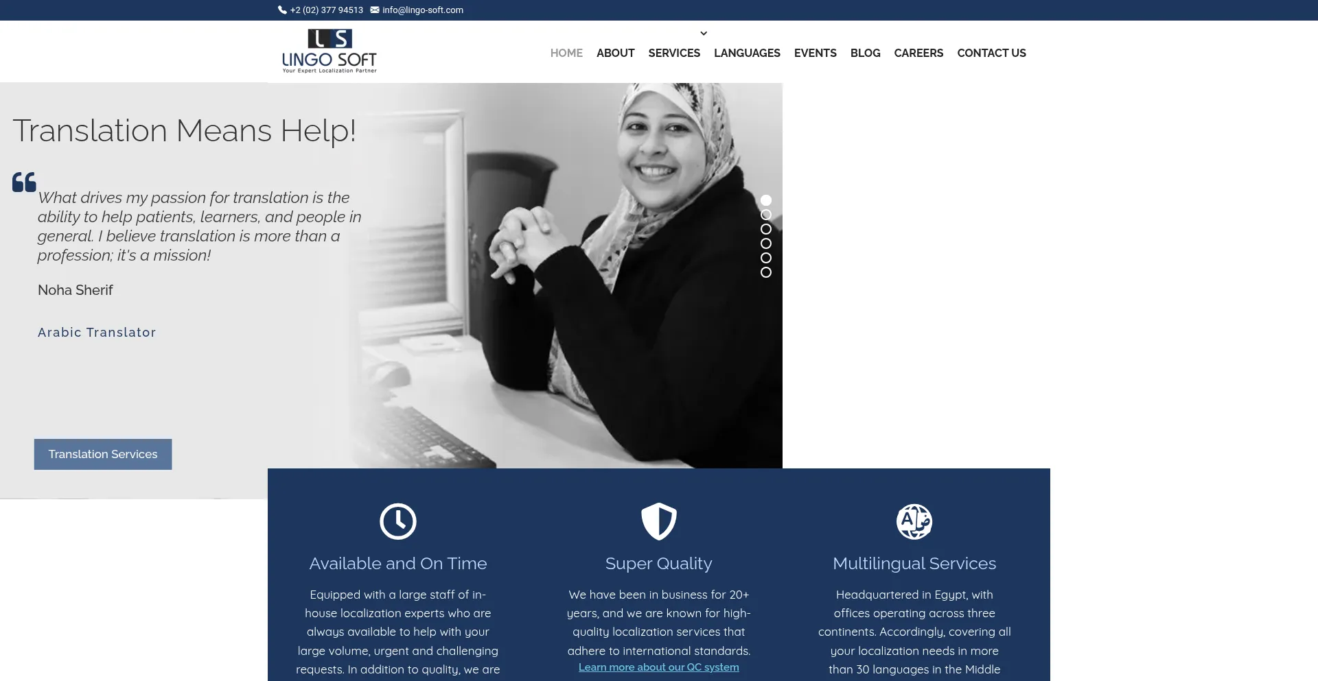 Website screenshot of Lingo-soft.com