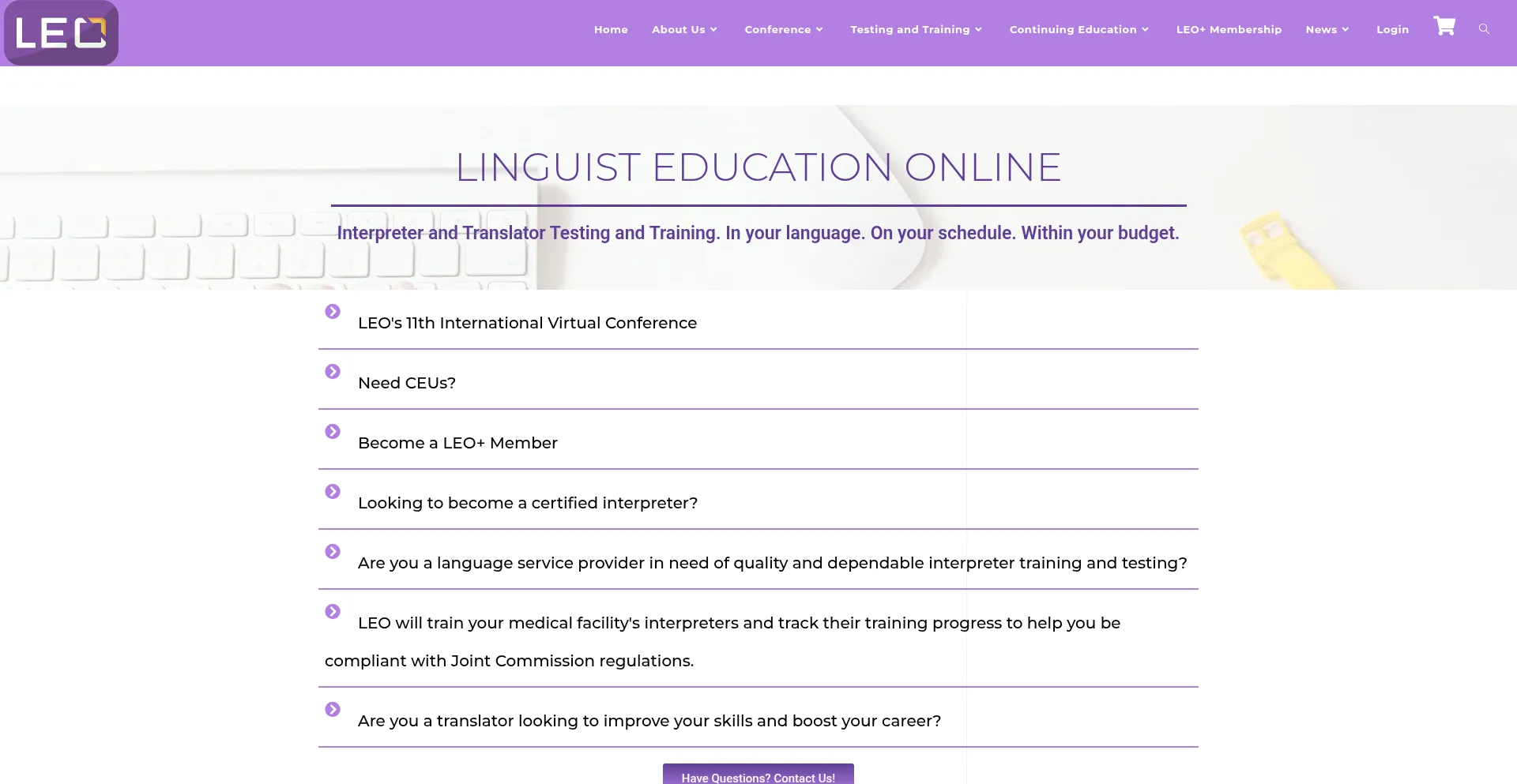 Website screenshot of Linguisteducationonline.com