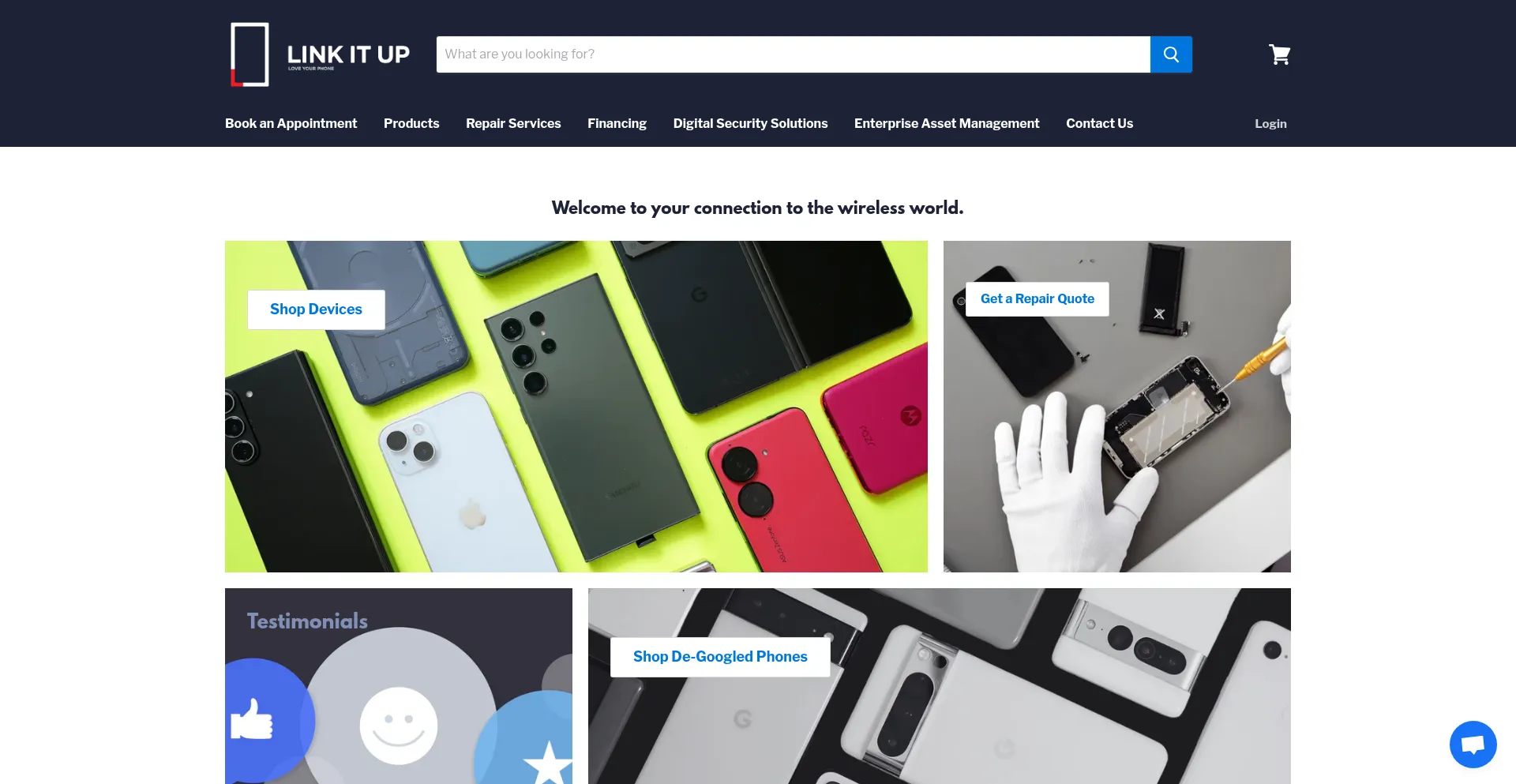 Website screenshot of Linkitup.ca