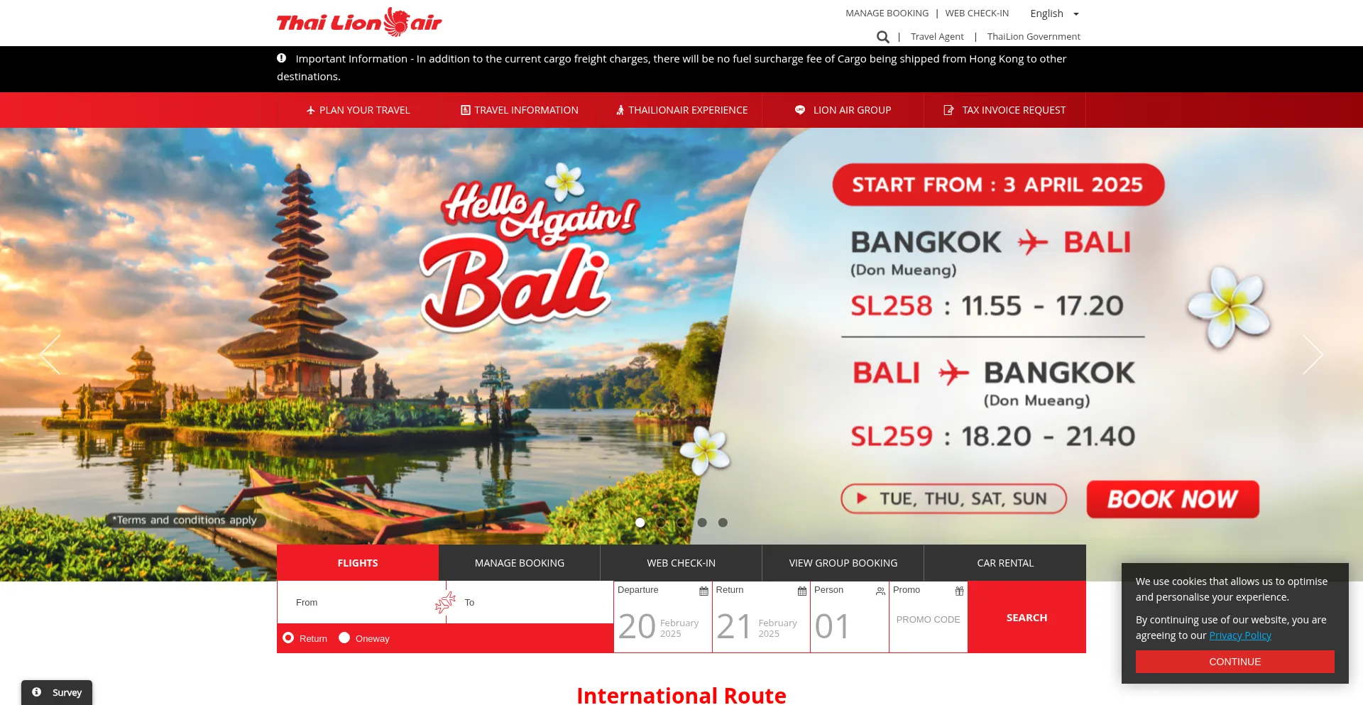 Website screenshot of Lionairthai.com