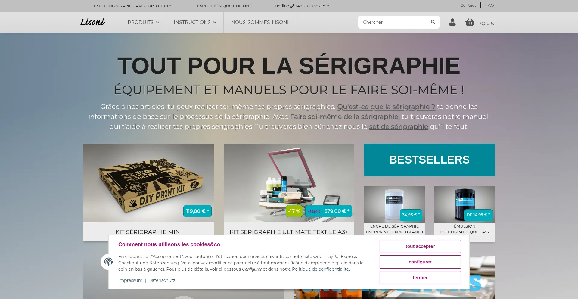 Website screenshot of Lisoni.com
