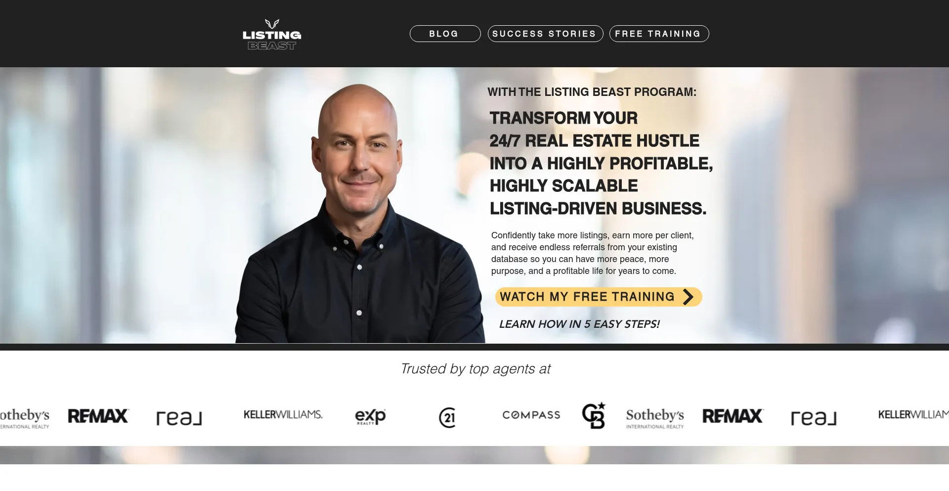Website screenshot of Listingbeast.com