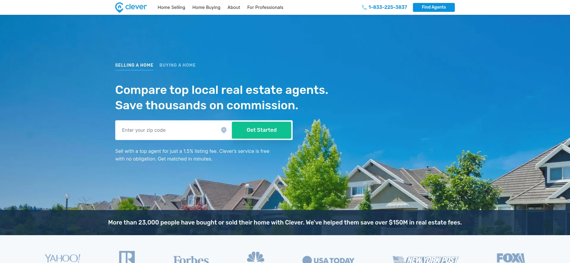 Website screenshot of Listwithclever.com