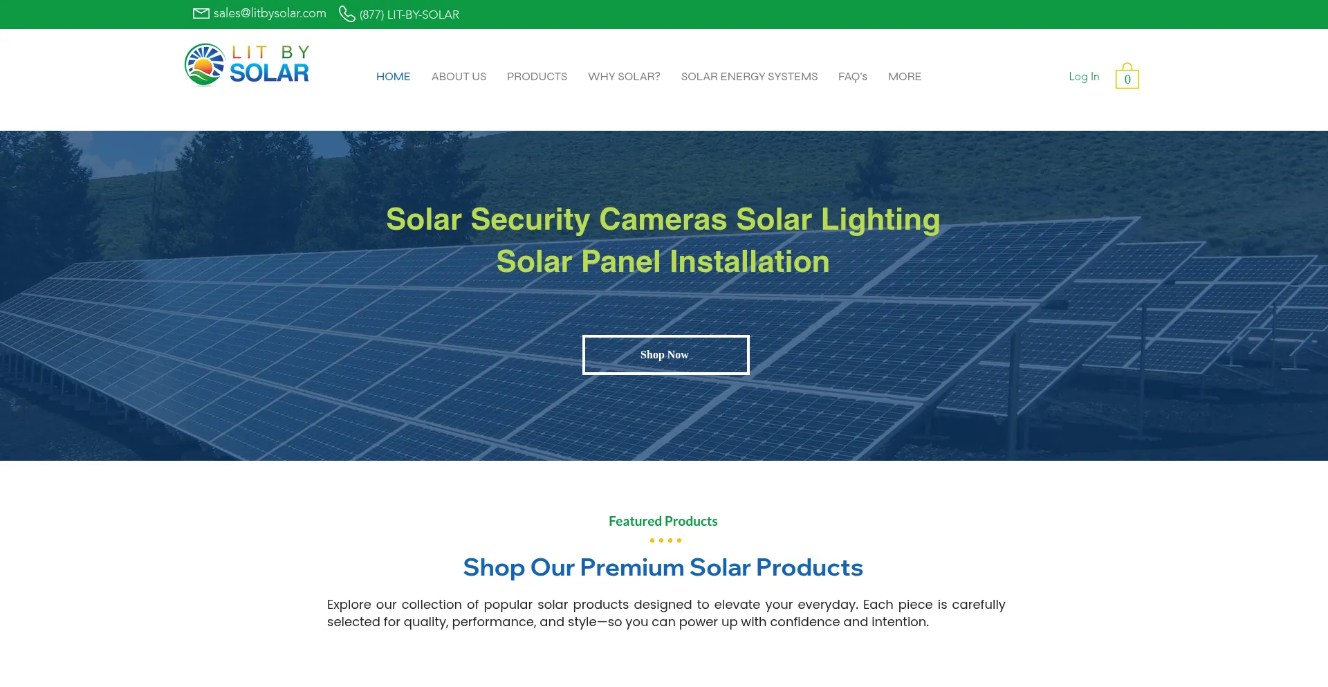 Website screenshot of Litbysolar.com