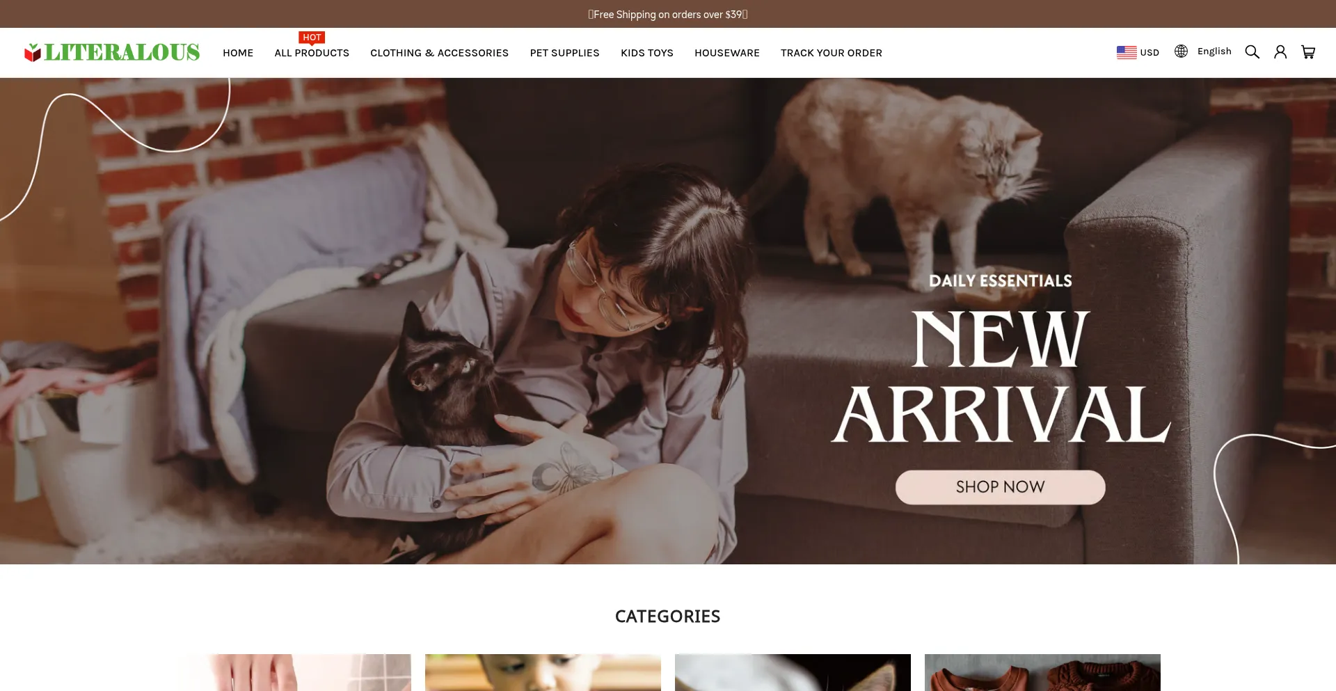 Website screenshot of Literalous.com