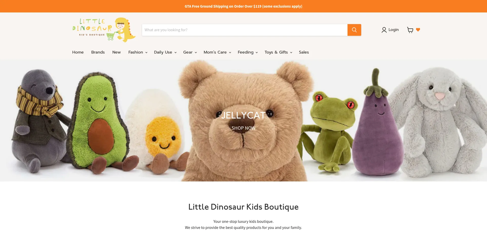 Website screenshot of Littledinosaur.ca