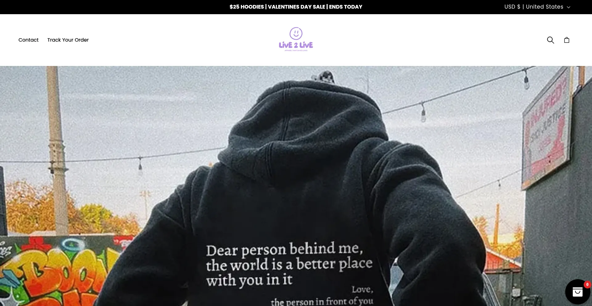 Website screenshot of Live2lives.org